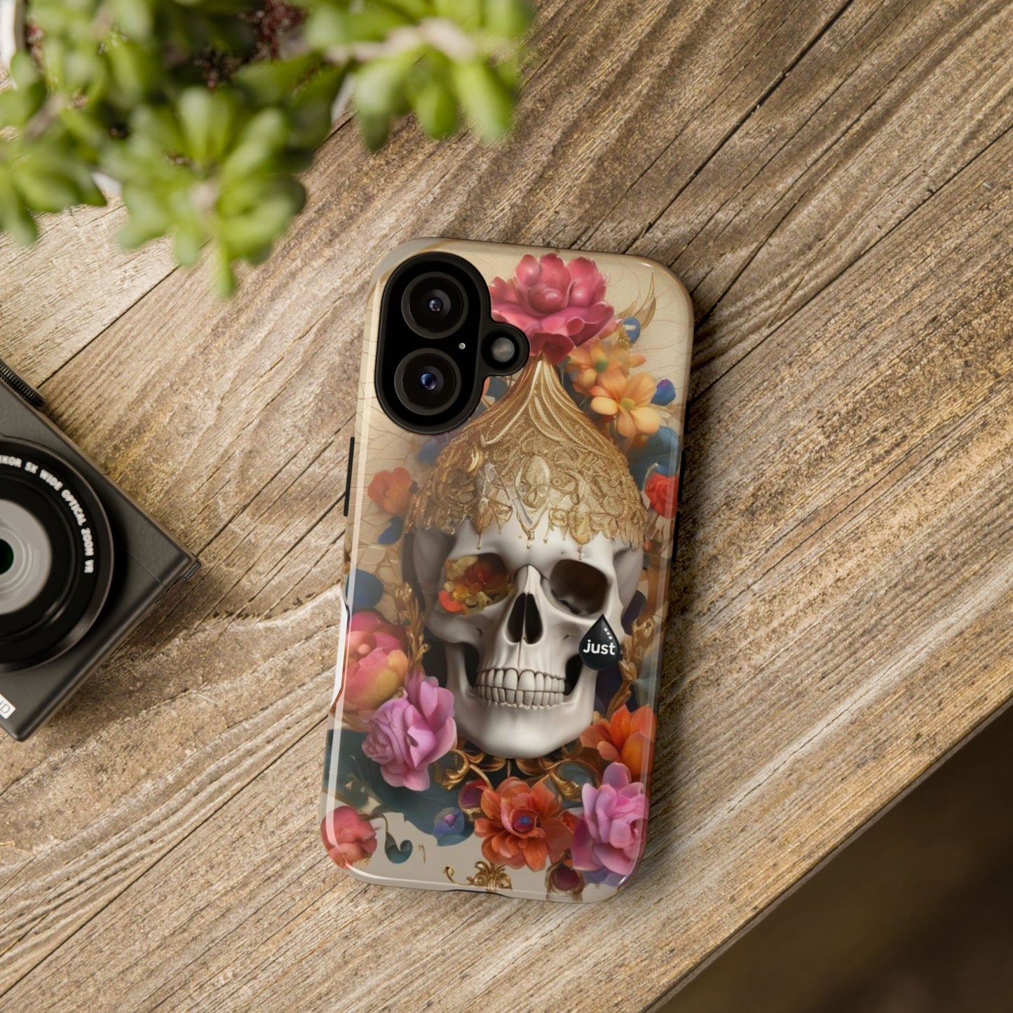 Artistic Skull Phone Case with Floral Design by "JUST DRIP" - Tough Cases(contact is we don't have you phone)