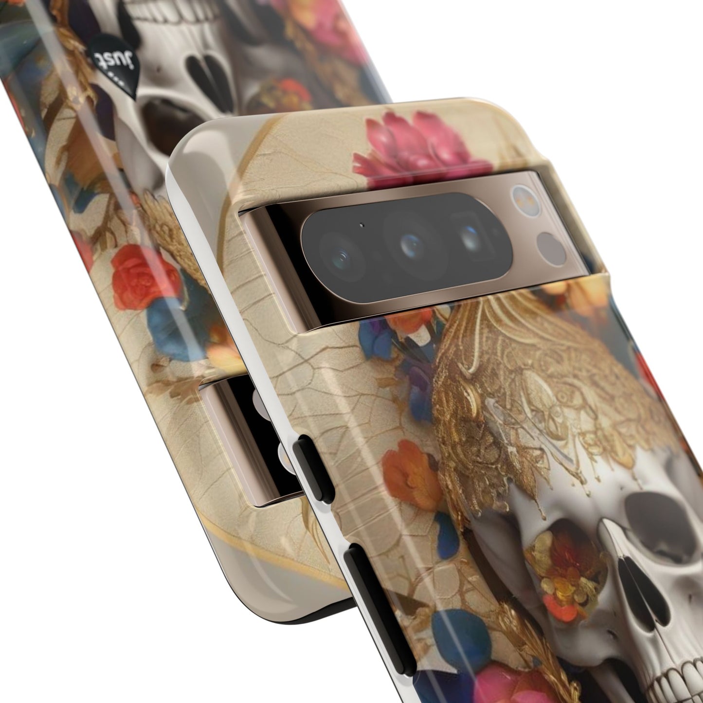 Artistic Skull Phone Case with Floral Design by "JUST DRIP" - Tough Cases(contact is we don't have you phone)