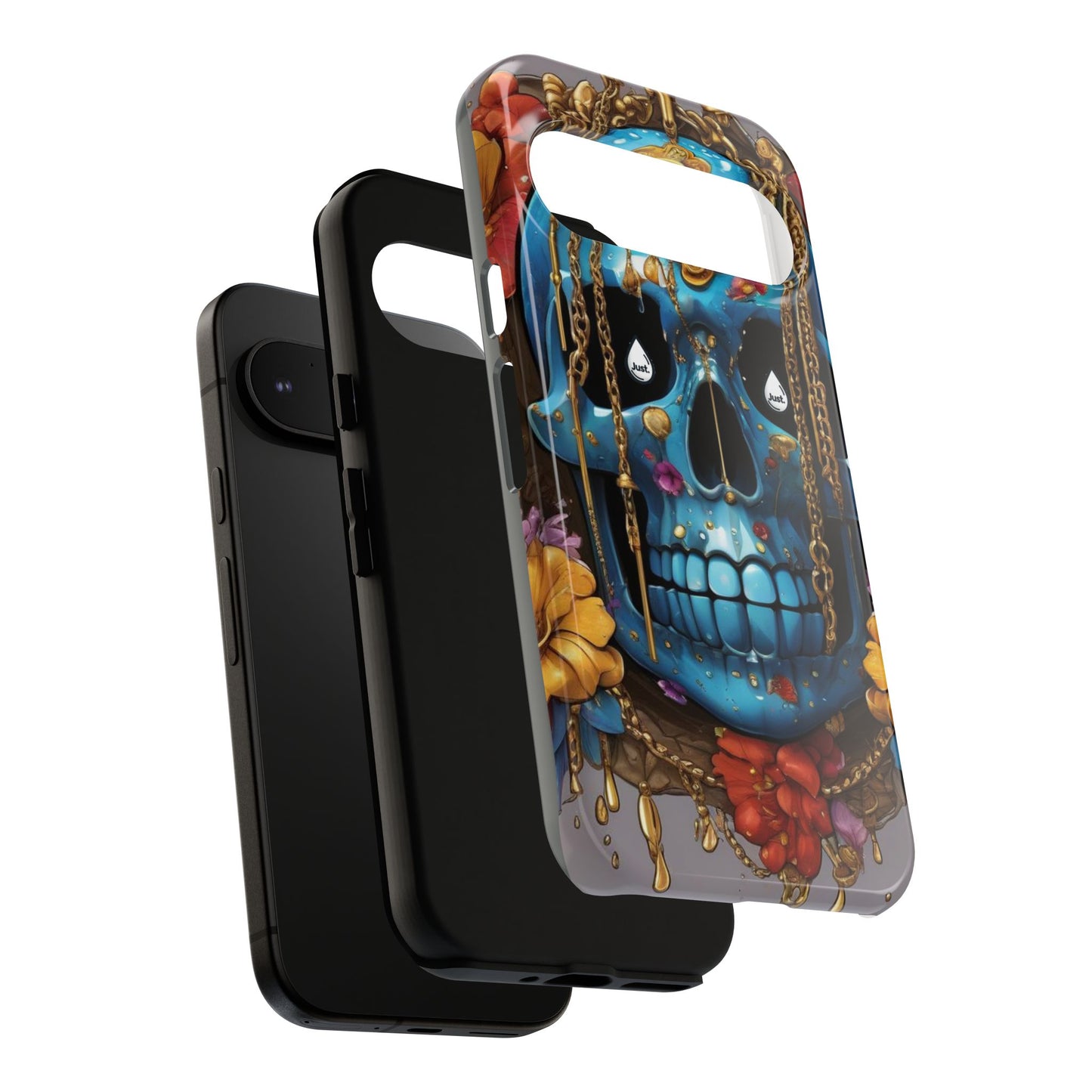 Skull with flower intergraded design by "JUST DRIP" Tough & Stylish Protective Cover/limited time only!!