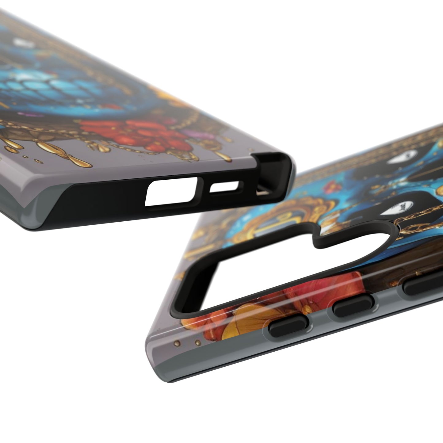 Skull with flower intergraded design by "JUST DRIP" Tough & Stylish Protective Cover/limited time only!!