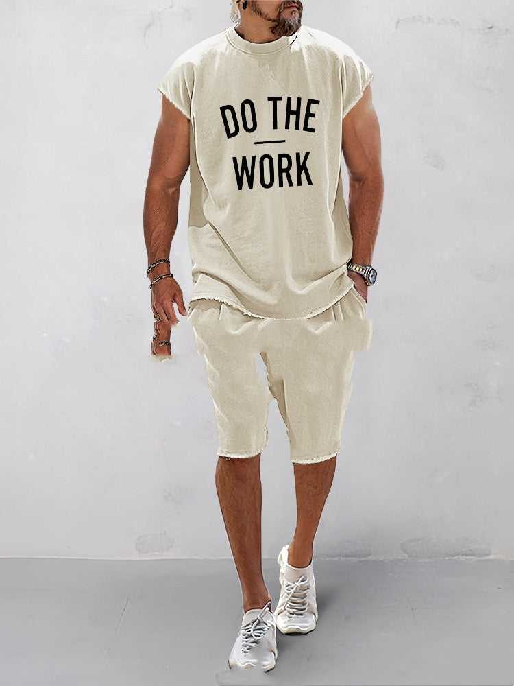 American Letters 3D Printing Suit Men's Round Neck