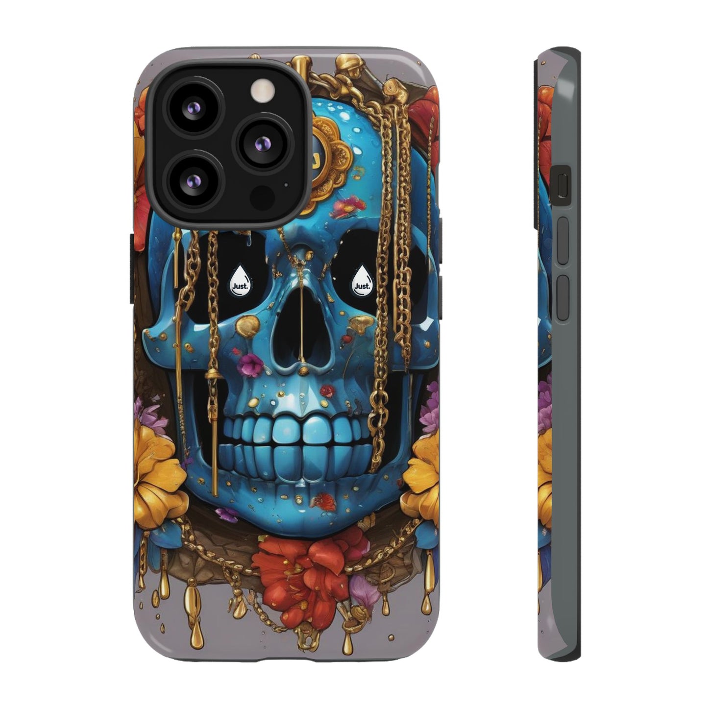 Skull with flower intergraded design by "JUST DRIP" Tough & Stylish Protective Cover/limited time only!!