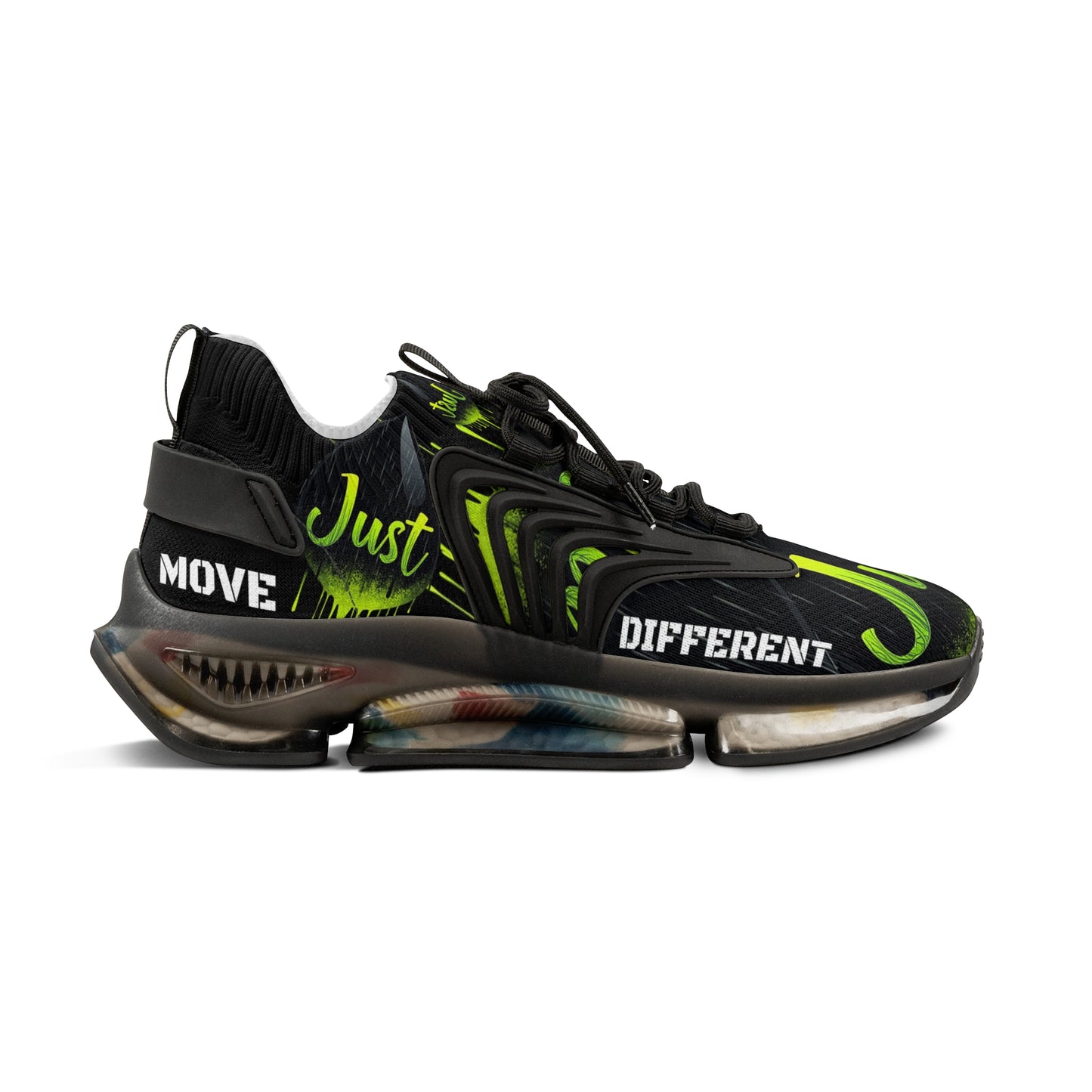 Stylish Mesh Sneakers for Everyday Comfort - "Move Different".  "JUST DRIP" design.