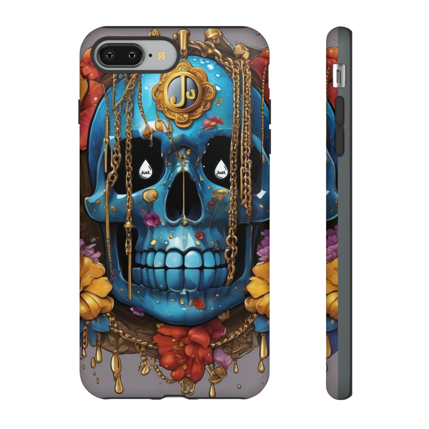 Skull with flower intergraded design by "JUST DRIP" Tough & Stylish Protective Cover/limited time only!!