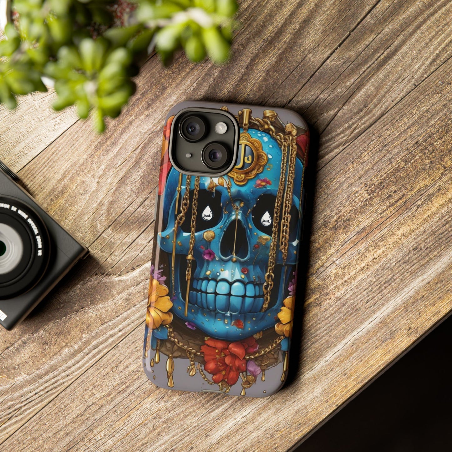 Skull with flower intergraded design by "JUST DRIP" Tough & Stylish Protective Cover/limited time only!!