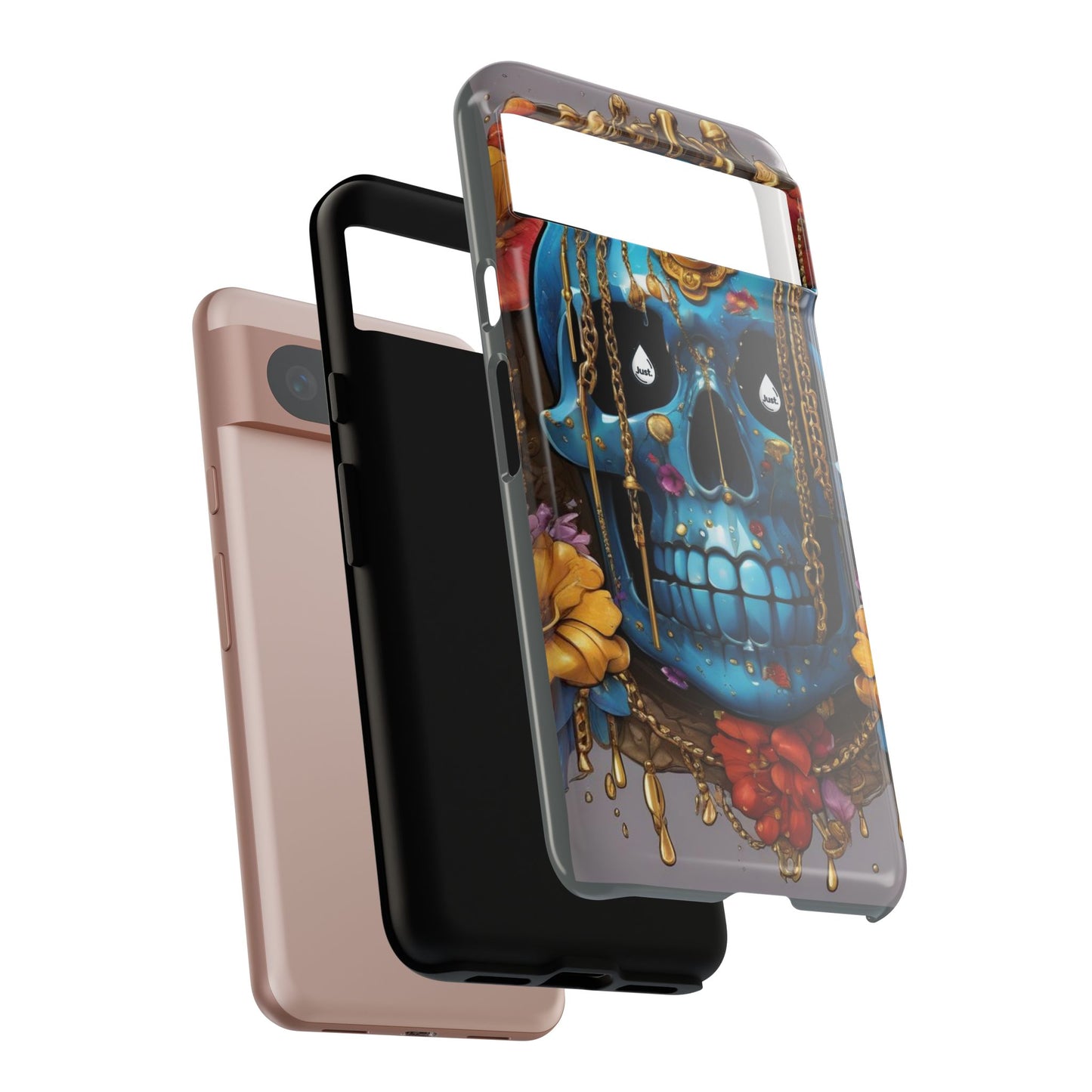Skull with flower intergraded design by "JUST DRIP" Tough & Stylish Protective Cover/limited time only!!