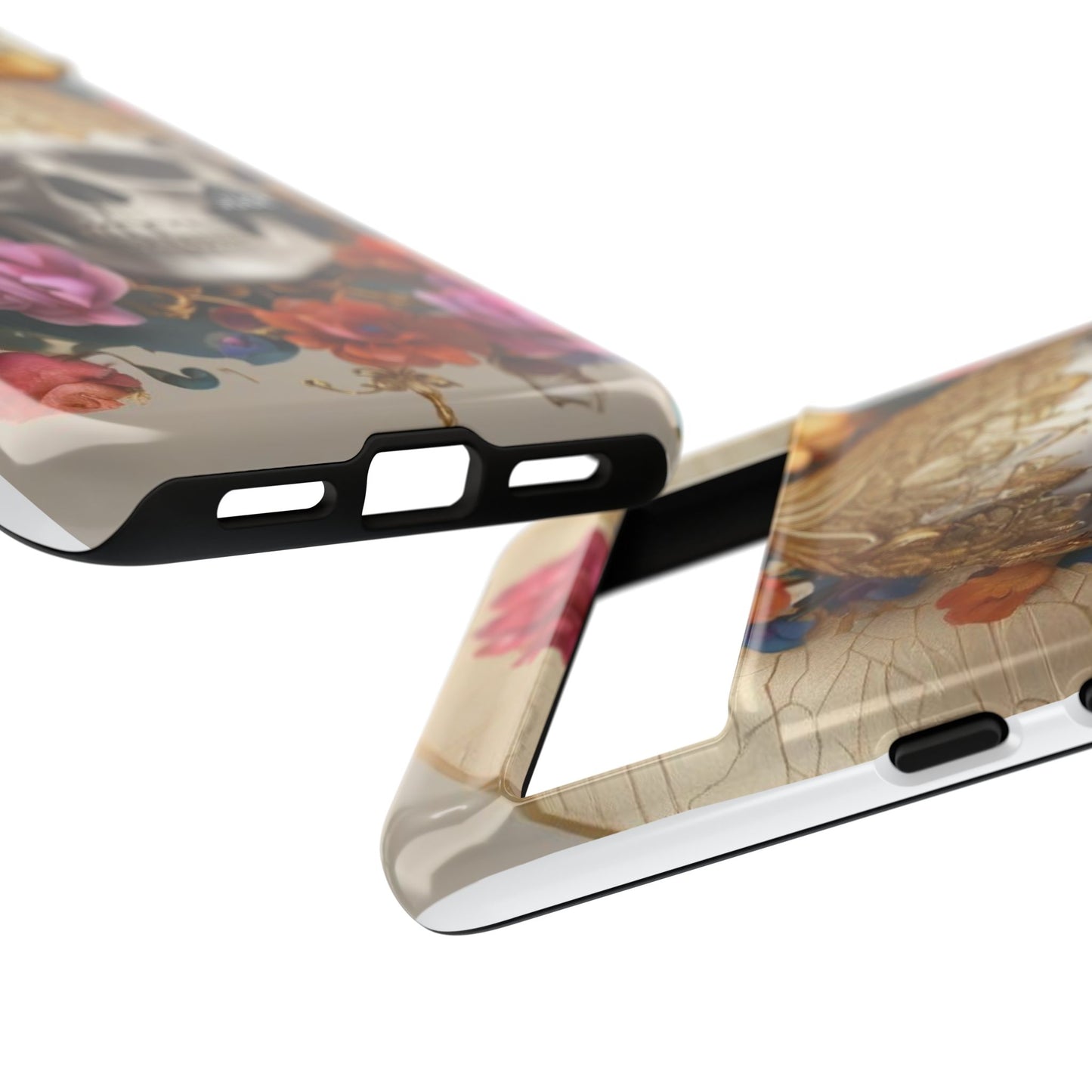 Artistic Skull Phone Case with Floral Design by "JUST DRIP" - Tough Cases(contact is we don't have you phone)