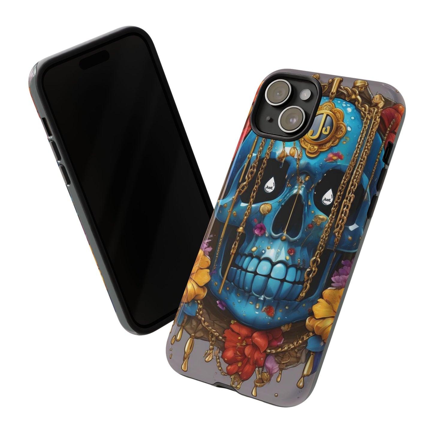 Skull with flower intergraded design by "JUST DRIP" Tough & Stylish Protective Cover/limited time only!!