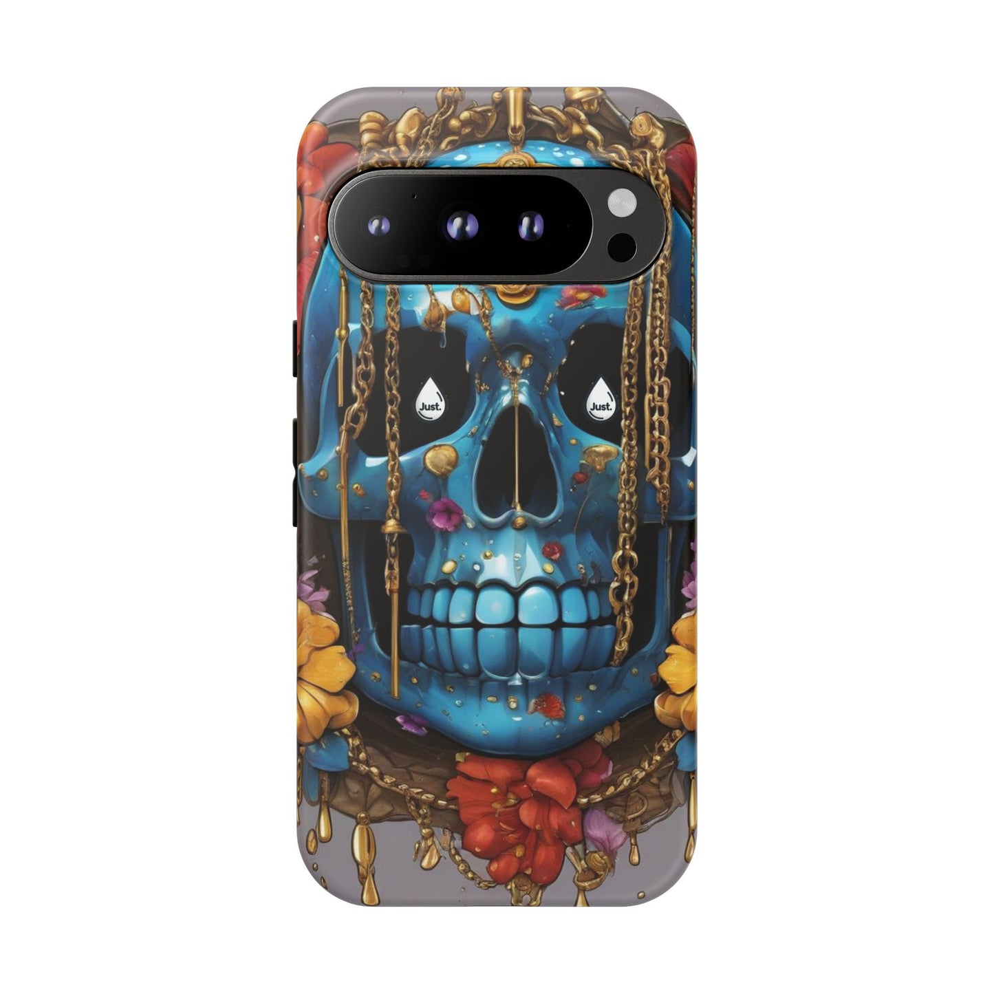 Skull with flower intergraded design by "JUST DRIP" Tough & Stylish Protective Cover/limited time only!!