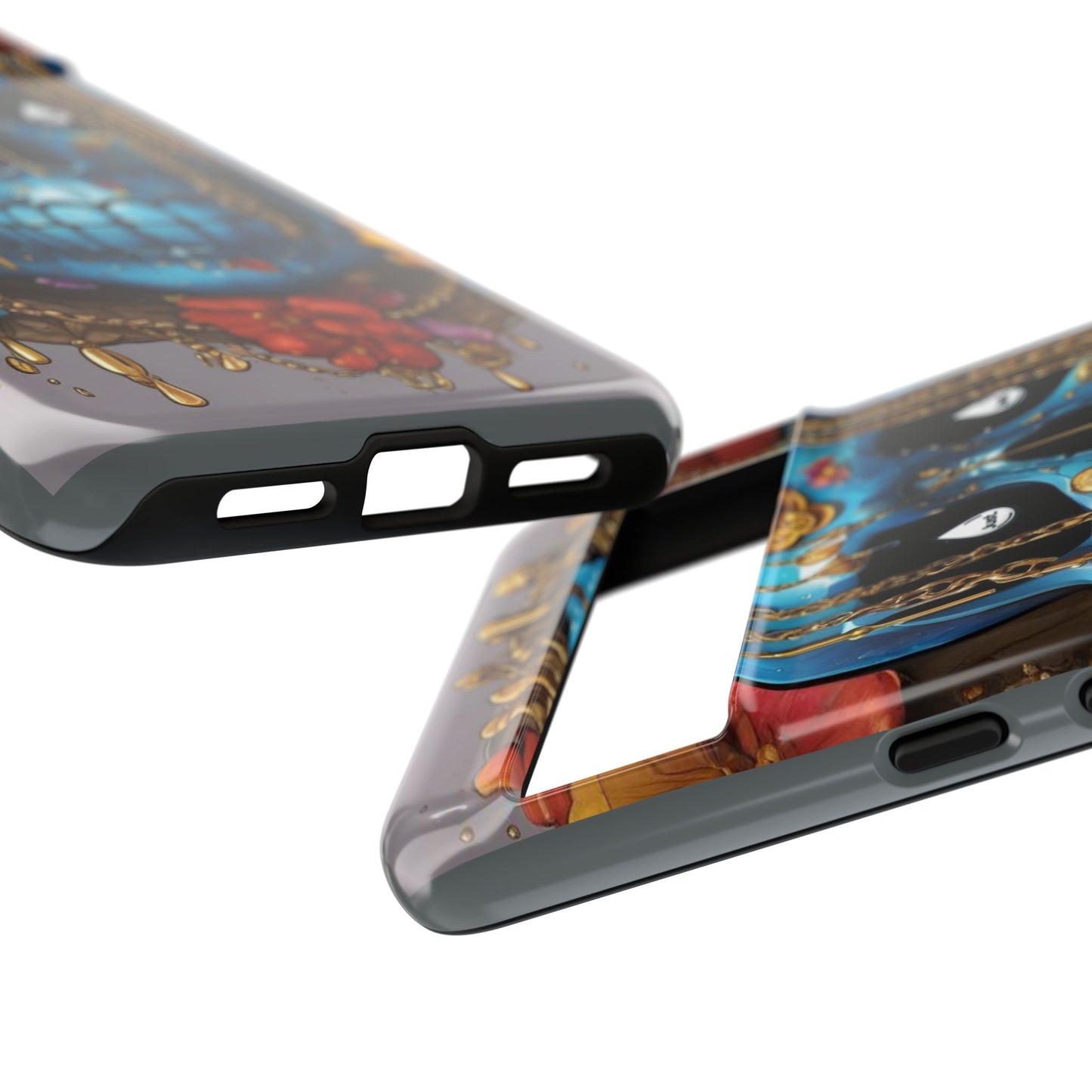 Skull with flower intergraded design by "JUST DRIP" Tough & Stylish Protective Cover/limited time only!!