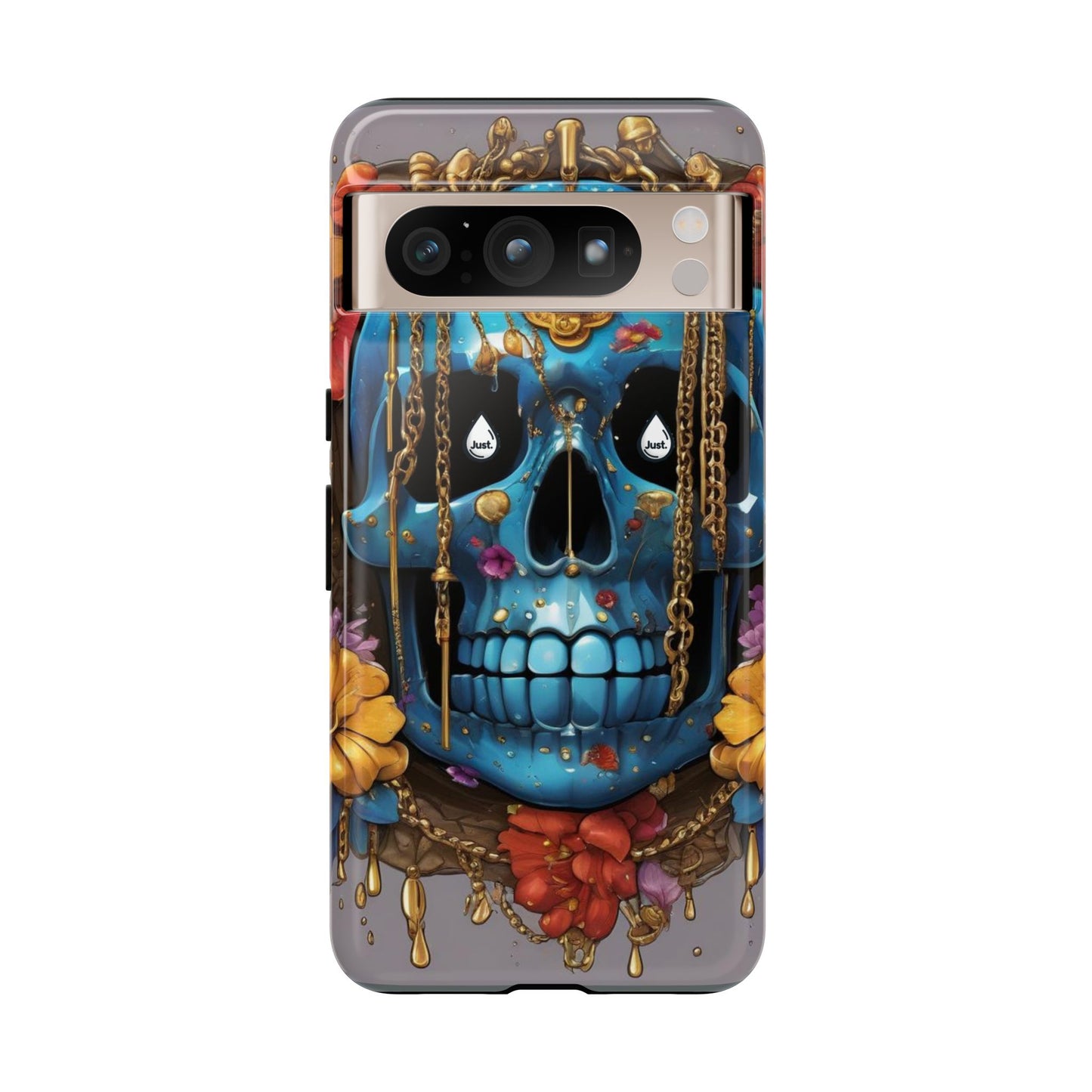 Skull with flower intergraded design by "JUST DRIP" Tough & Stylish Protective Cover/limited time only!!