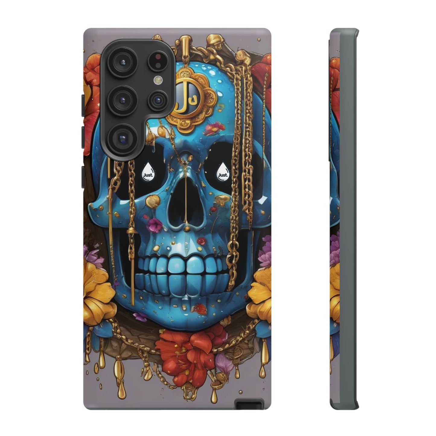 Skull with flower intergraded design by "JUST DRIP" Tough & Stylish Protective Cover/limited time only!!