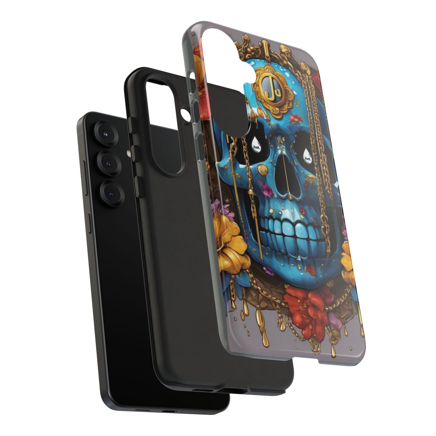 Skull with flower intergraded design by "JUST DRIP" Tough & Stylish Protective Cover/limited time only!!