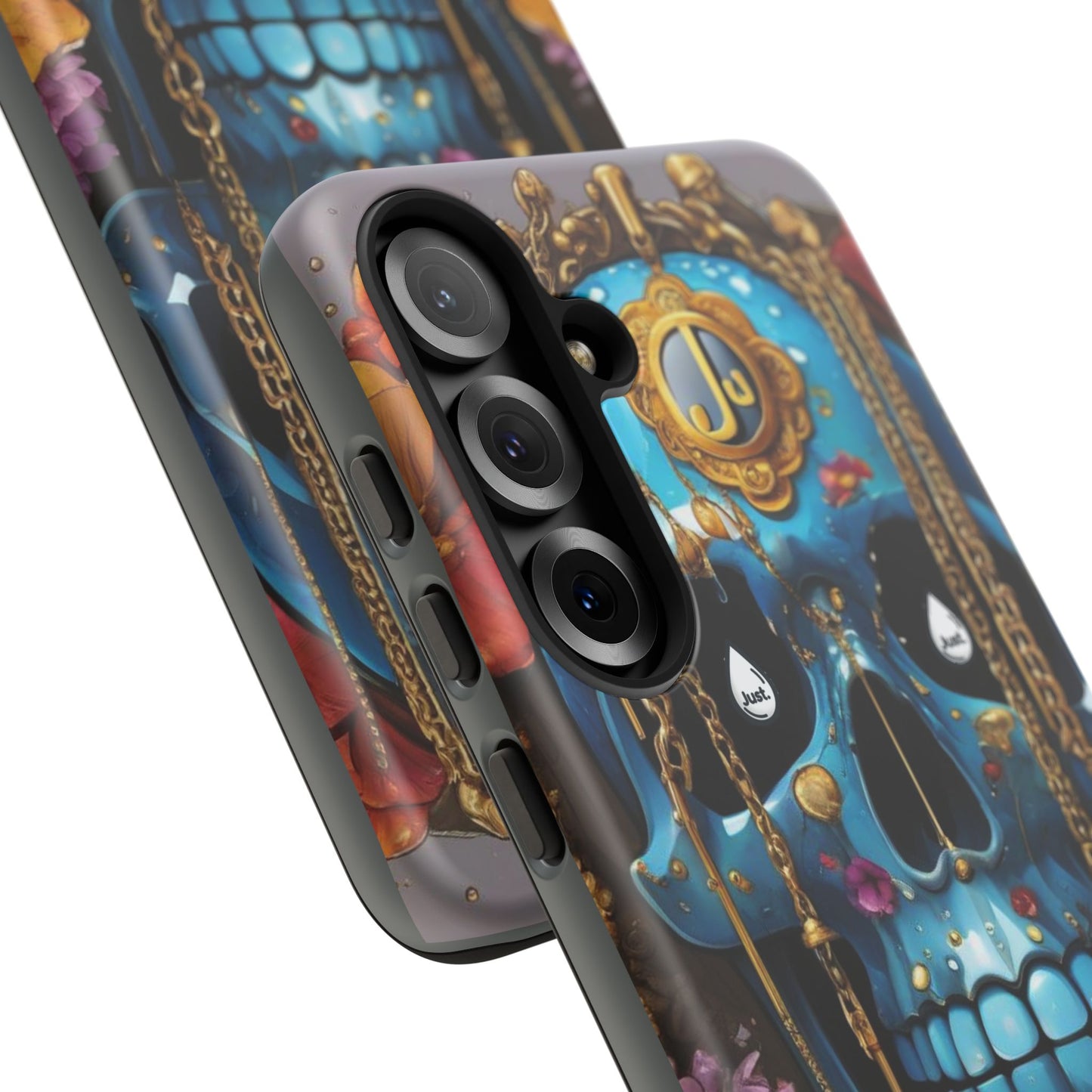 Skull with flower intergraded design by "JUST DRIP" Tough & Stylish Protective Cover/limited time only!!