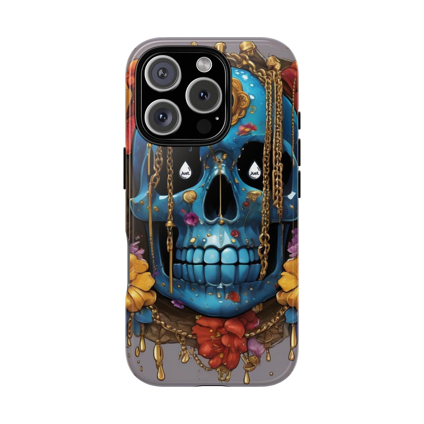 Skull with flower intergraded design by "JUST DRIP" Tough & Stylish Protective Cover/limited time only!!