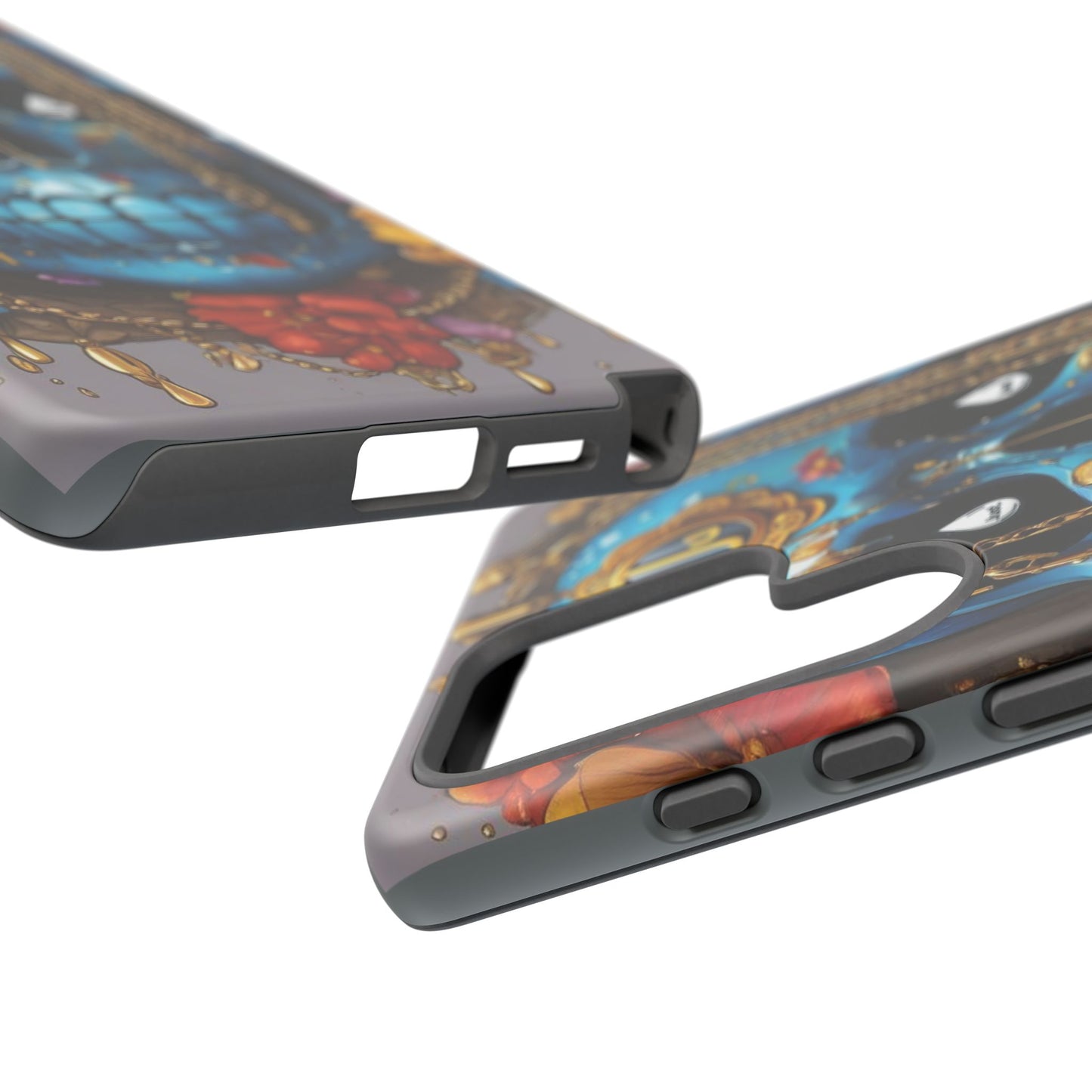 Skull with flower intergraded design by "JUST DRIP" Tough & Stylish Protective Cover/limited time only!!