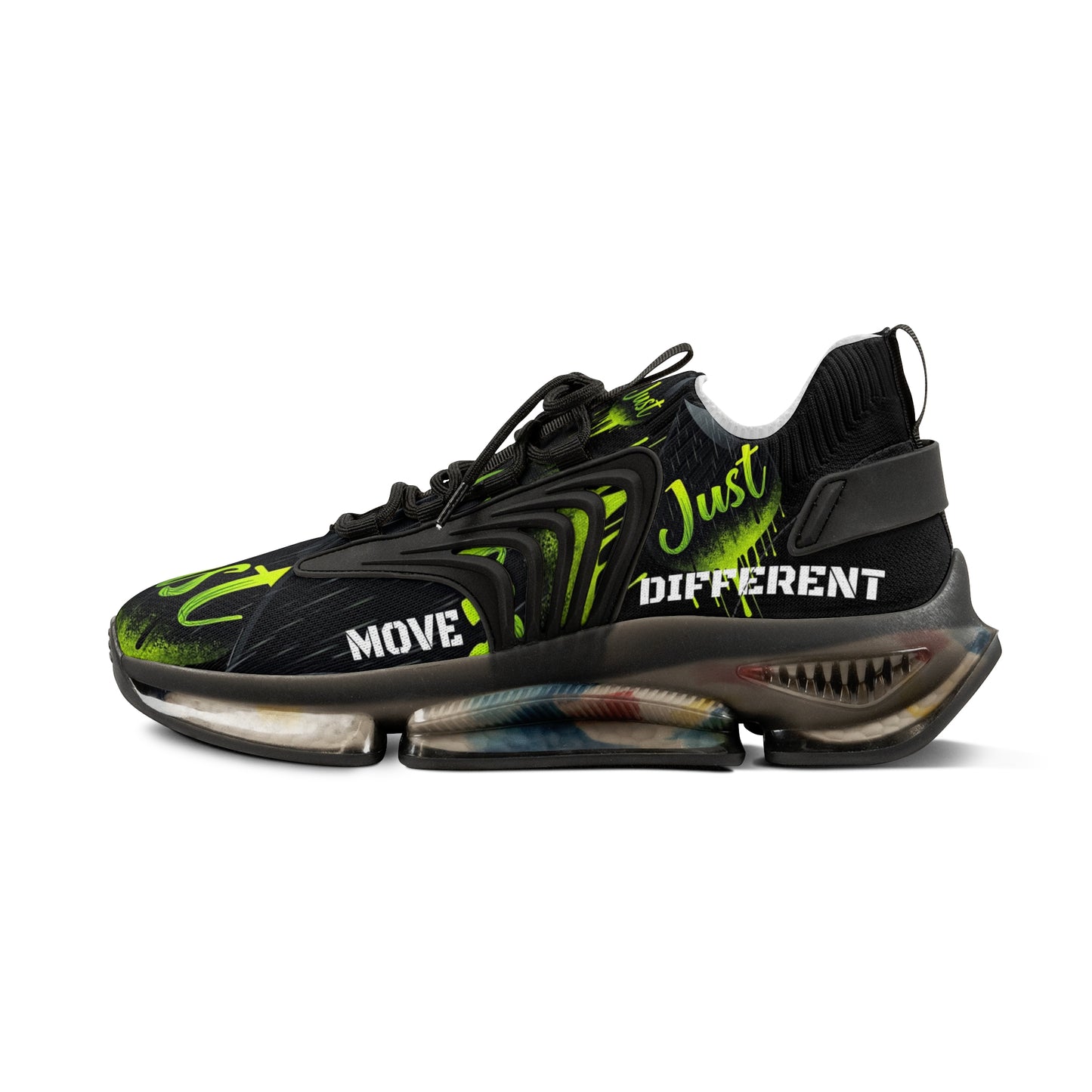 Stylish Mesh Sneakers for Everyday Comfort - "Move Different".  "JUST DRIP" design.