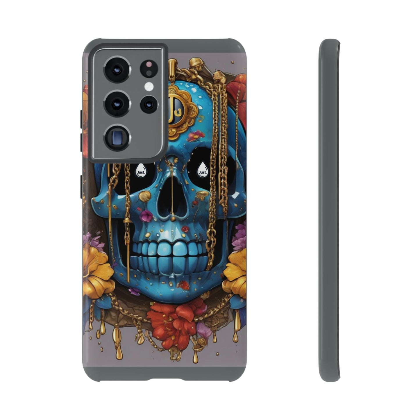 Skull with flower intergraded design by "JUST DRIP" Tough & Stylish Protective Cover/limited time only!!