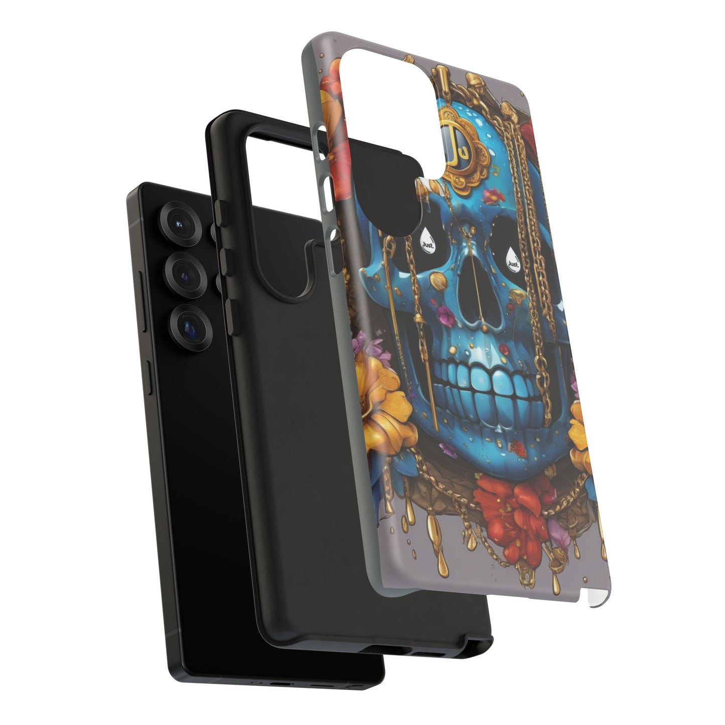Skull with flower intergraded design by "JUST DRIP" Tough & Stylish Protective Cover/limited time only!!
