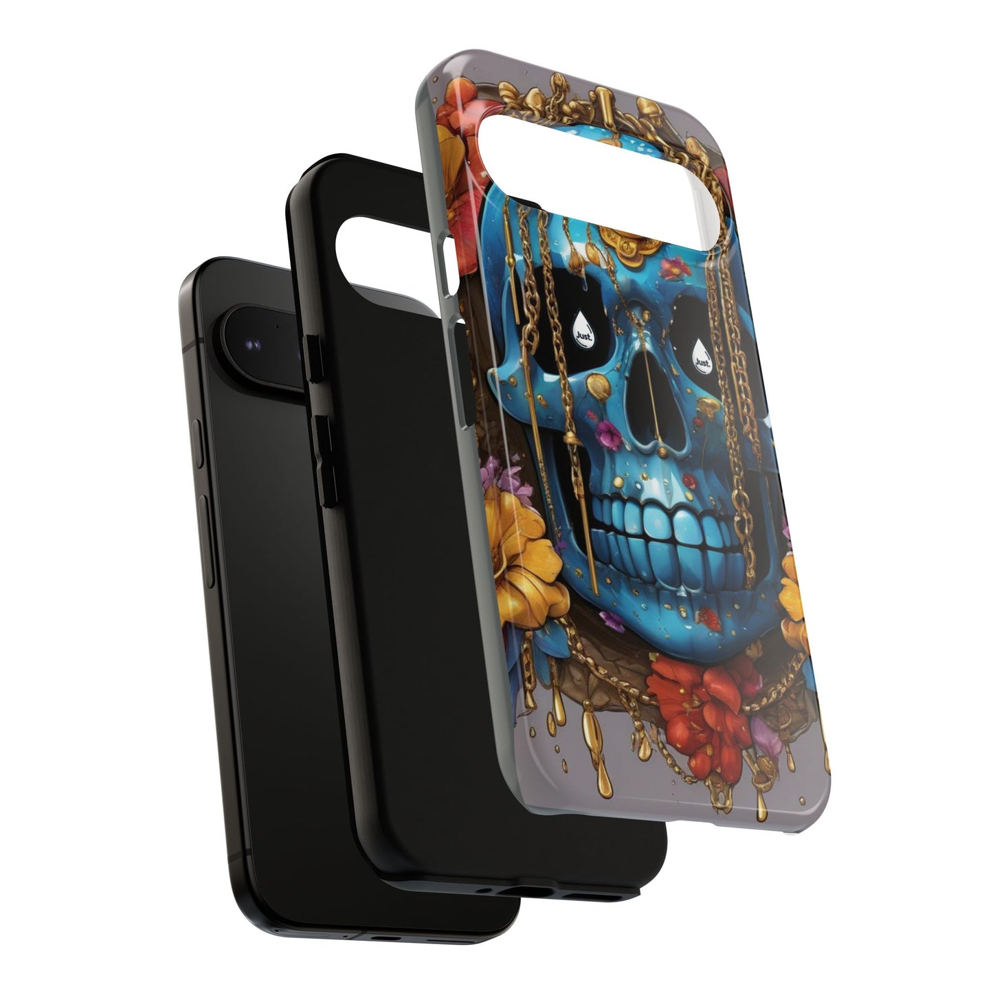 Skull with flower intergraded design by "JUST DRIP" Tough & Stylish Protective Cover/limited time only!!