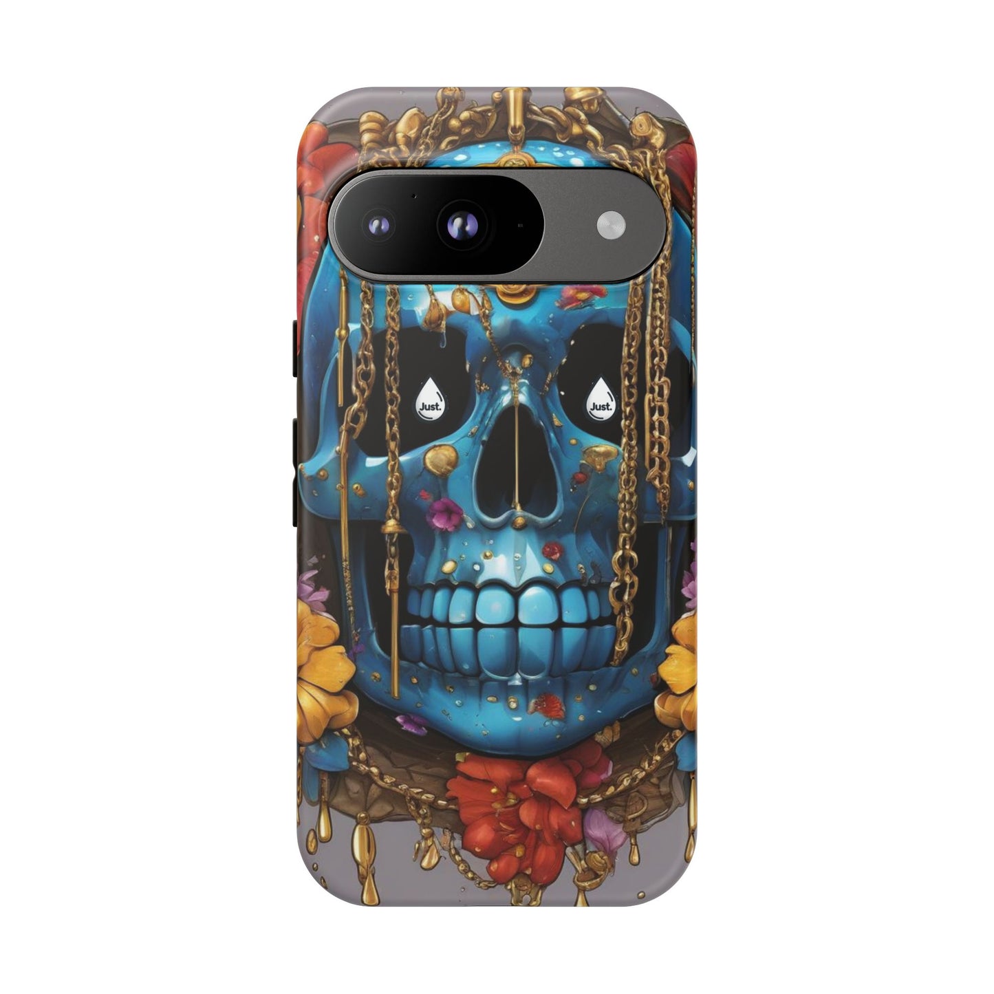 Skull with flower intergraded design by "JUST DRIP" Tough & Stylish Protective Cover/limited time only!!