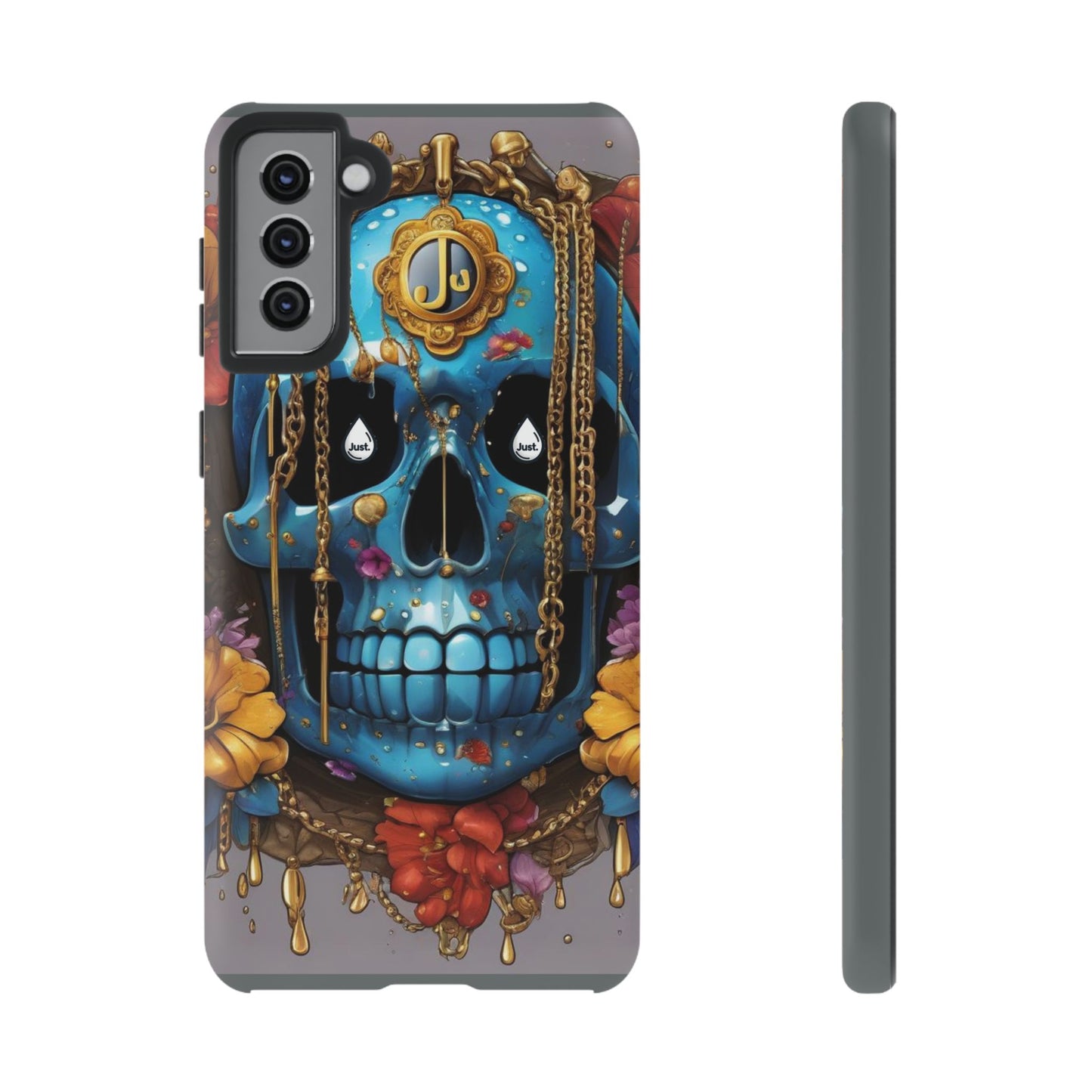 Skull with flower intergraded design by "JUST DRIP" Tough & Stylish Protective Cover/limited time only!!