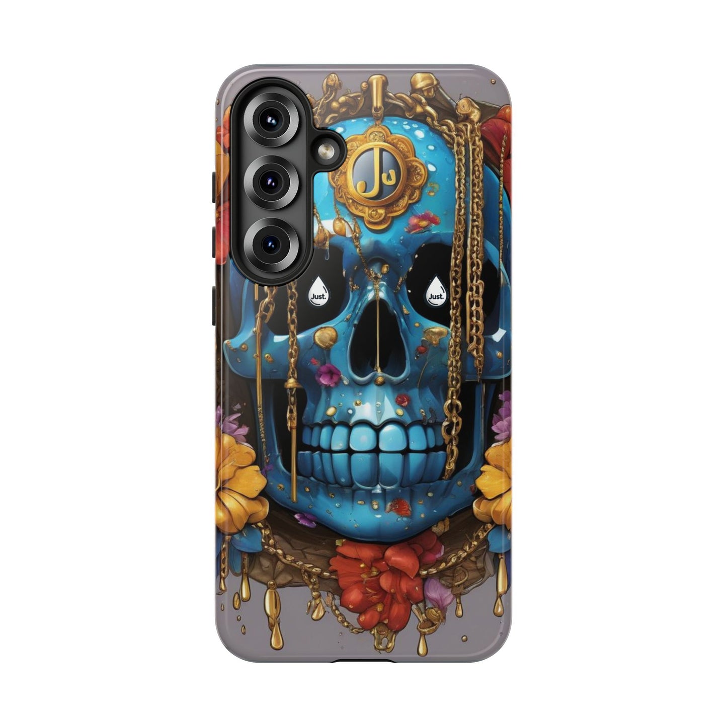 Skull with flower intergraded design by "JUST DRIP" Tough & Stylish Protective Cover/limited time only!!