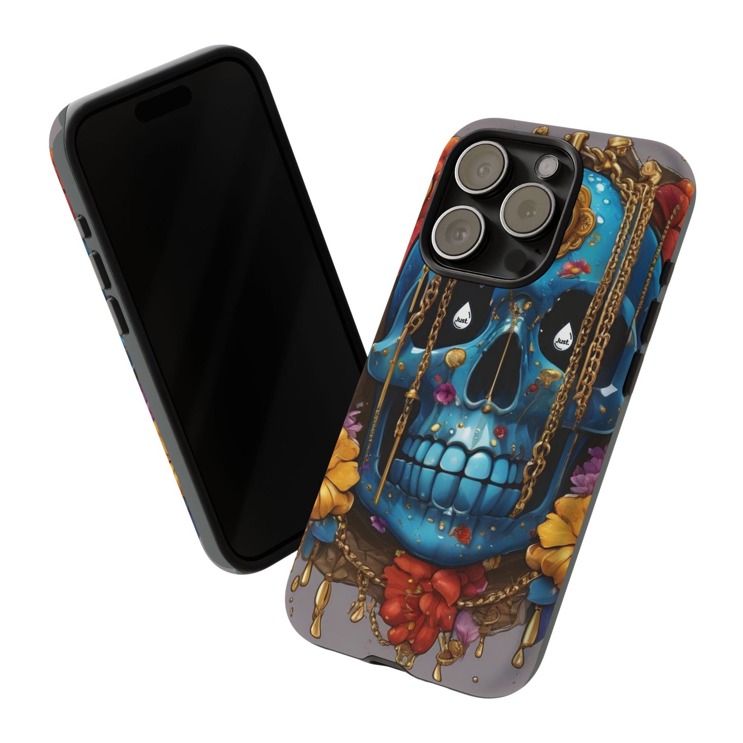 Skull with flower intergraded design by "JUST DRIP" Tough & Stylish Protective Cover/limited time only!!
