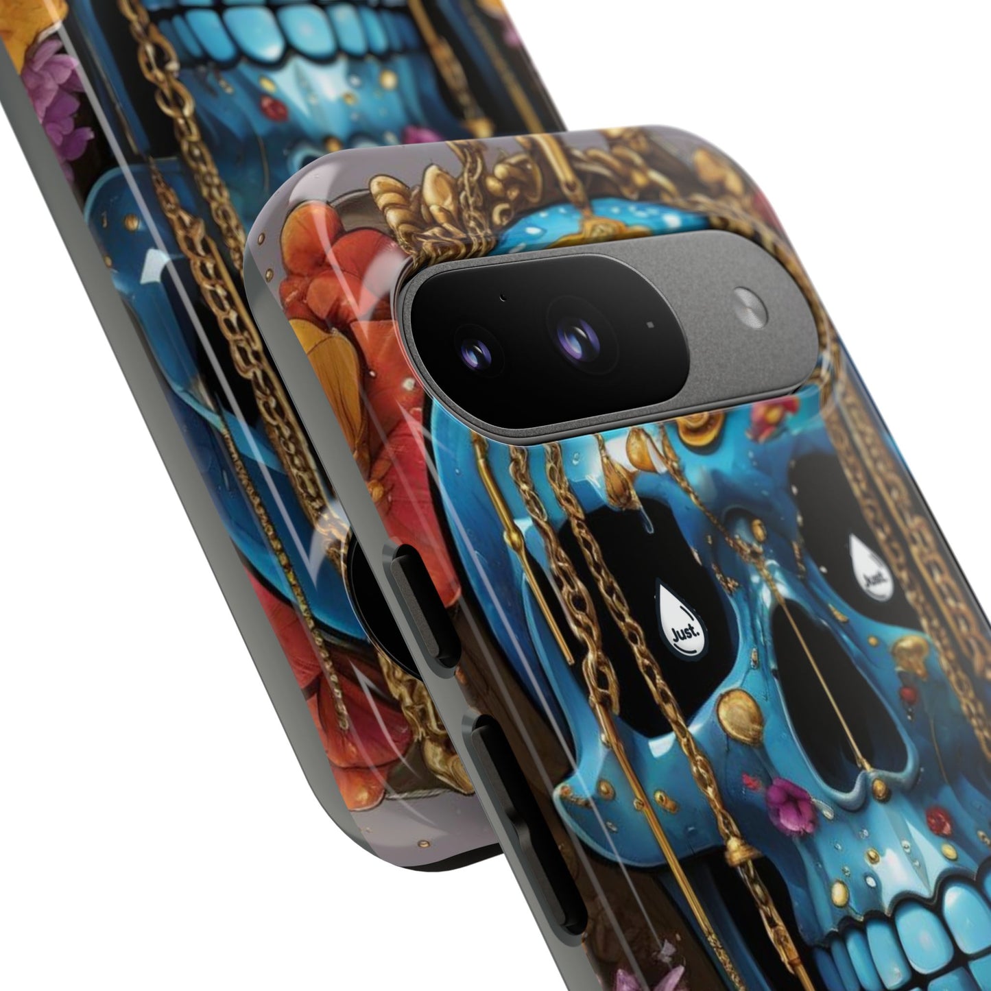 Skull with flower intergraded design by "JUST DRIP" Tough & Stylish Protective Cover/limited time only!!