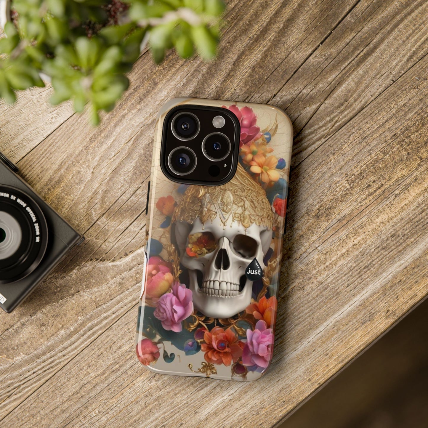 Artistic Skull Phone Case with Floral Design by "JUST DRIP" - Tough Cases(contact is we don't have you phone)