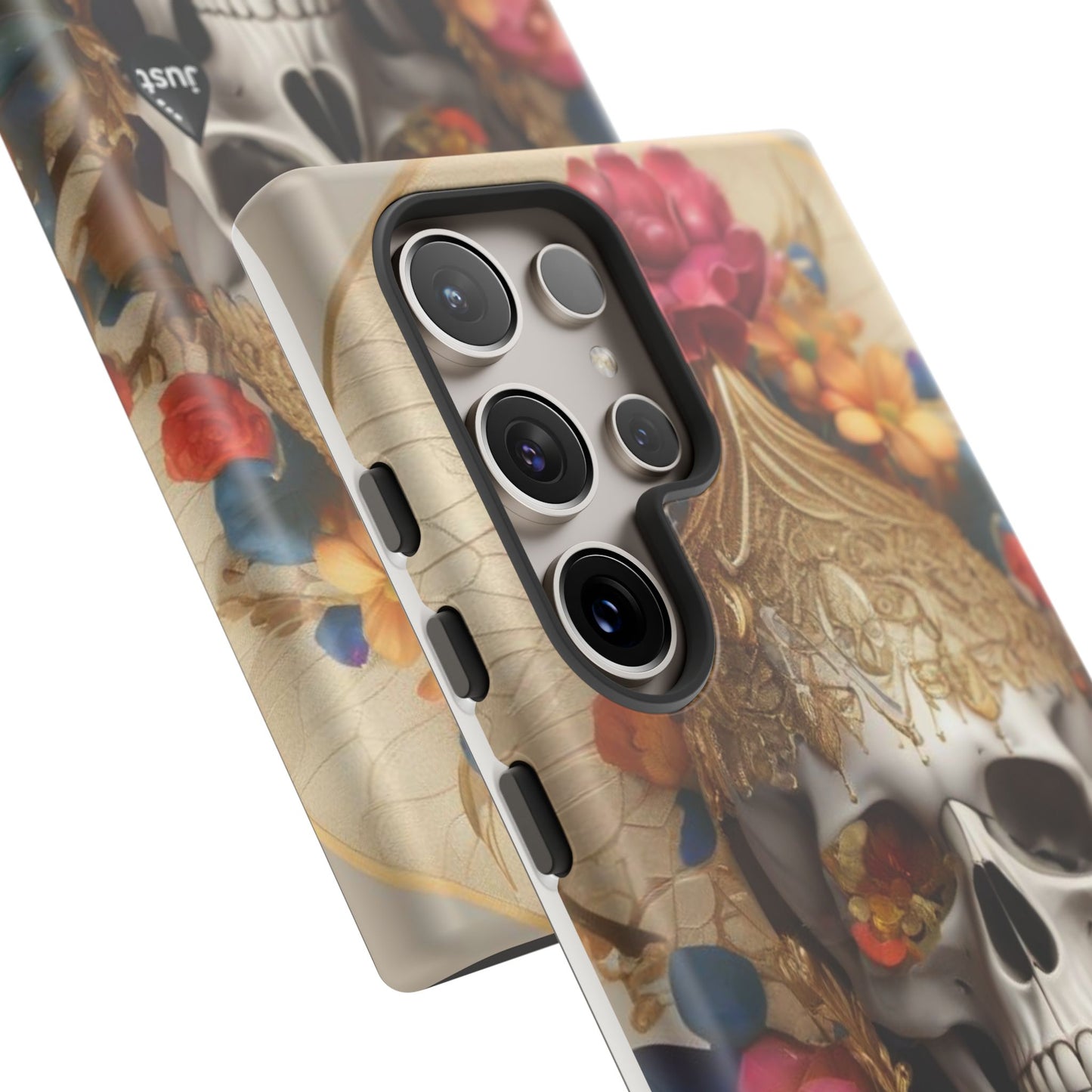 Artistic Skull Phone Case with Floral Design by "JUST DRIP" - Tough Cases(contact is we don't have you phone)