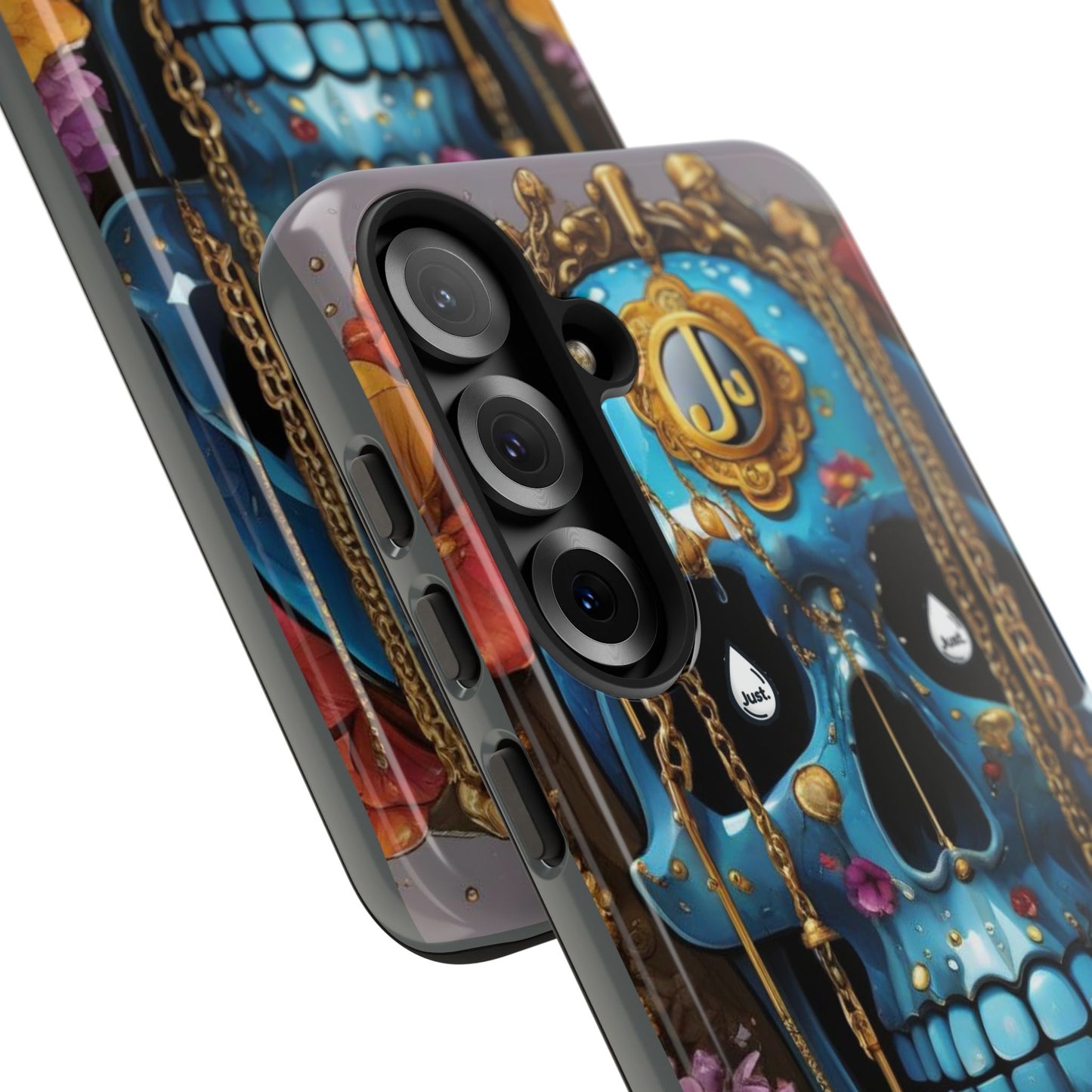 Skull with flower intergraded design by "JUST DRIP" Tough & Stylish Protective Cover/limited time only!!