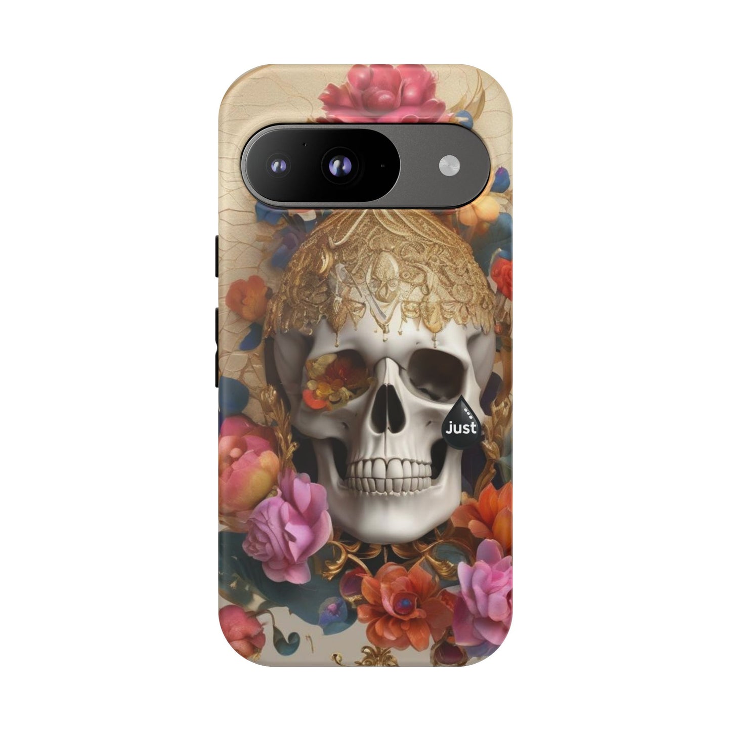Artistic Skull Phone Case with Floral Design by "JUST DRIP" - Tough Cases(contact is we don't have you phone)