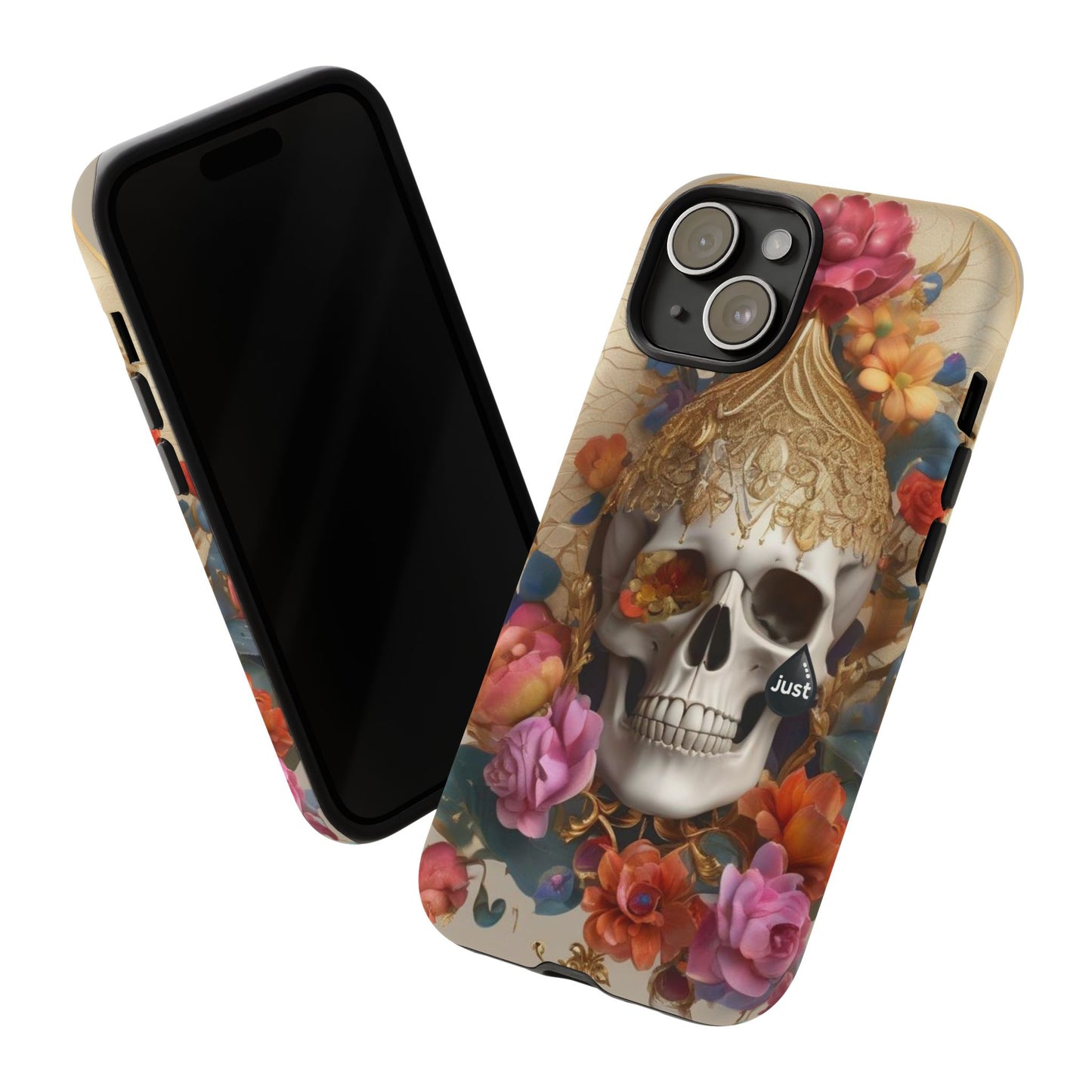 Artistic Skull Phone Case with Floral Design by "JUST DRIP" - Tough Cases(contact is we don't have you phone)