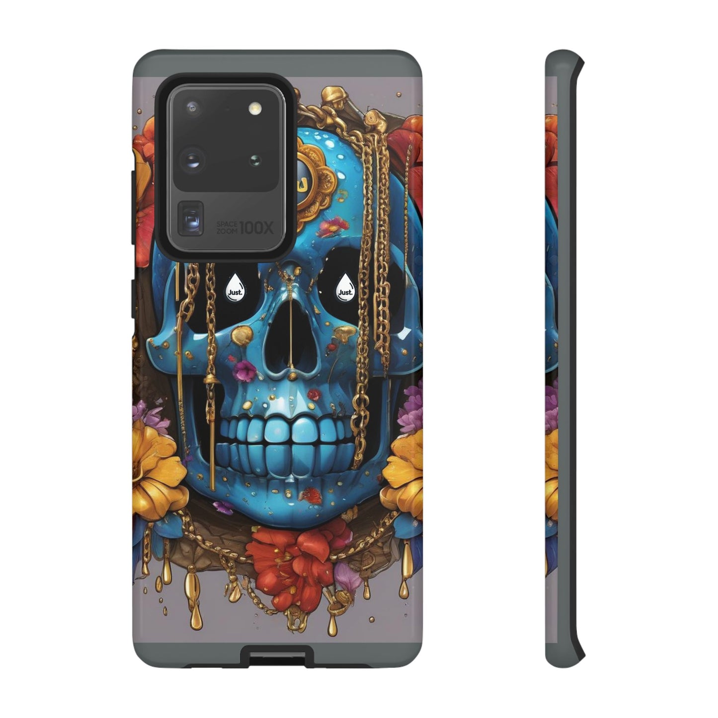 Skull with flower intergraded design by "JUST DRIP" Tough & Stylish Protective Cover/limited time only!!