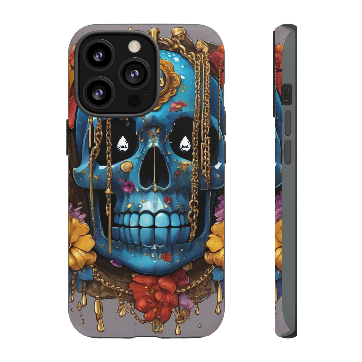 Skull with flower intergraded design by "JUST DRIP" Tough & Stylish Protective Cover/limited time only!!
