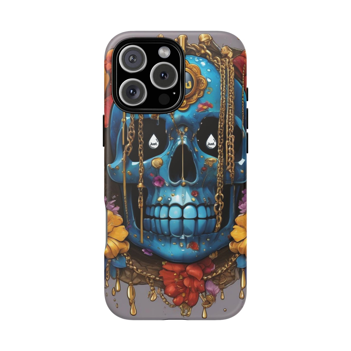 Skull with flower intergraded design by "JUST DRIP" Tough & Stylish Protective Cover/limited time only!!