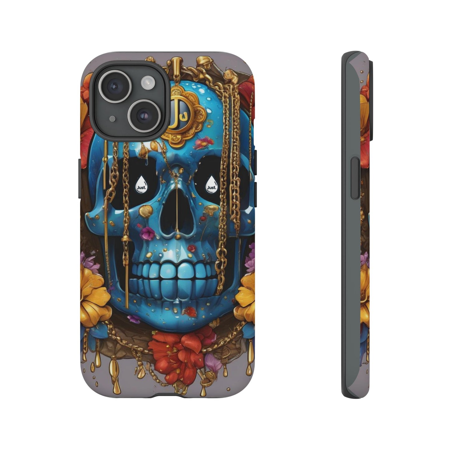 Skull with flower intergraded design by "JUST DRIP" Tough & Stylish Protective Cover/limited time only!!