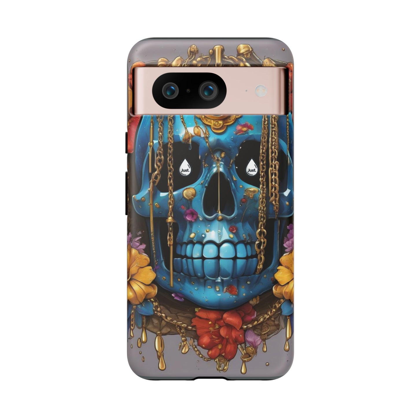 Skull with flower intergraded design by "JUST DRIP" Tough & Stylish Protective Cover/limited time only!!