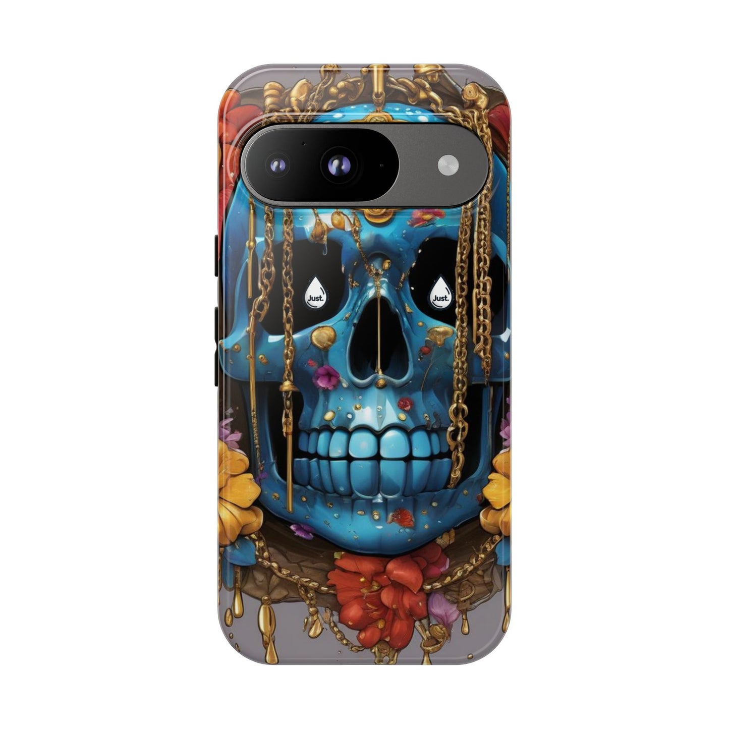 Skull with flower intergraded design by "JUST DRIP" Tough & Stylish Protective Cover/limited time only!!