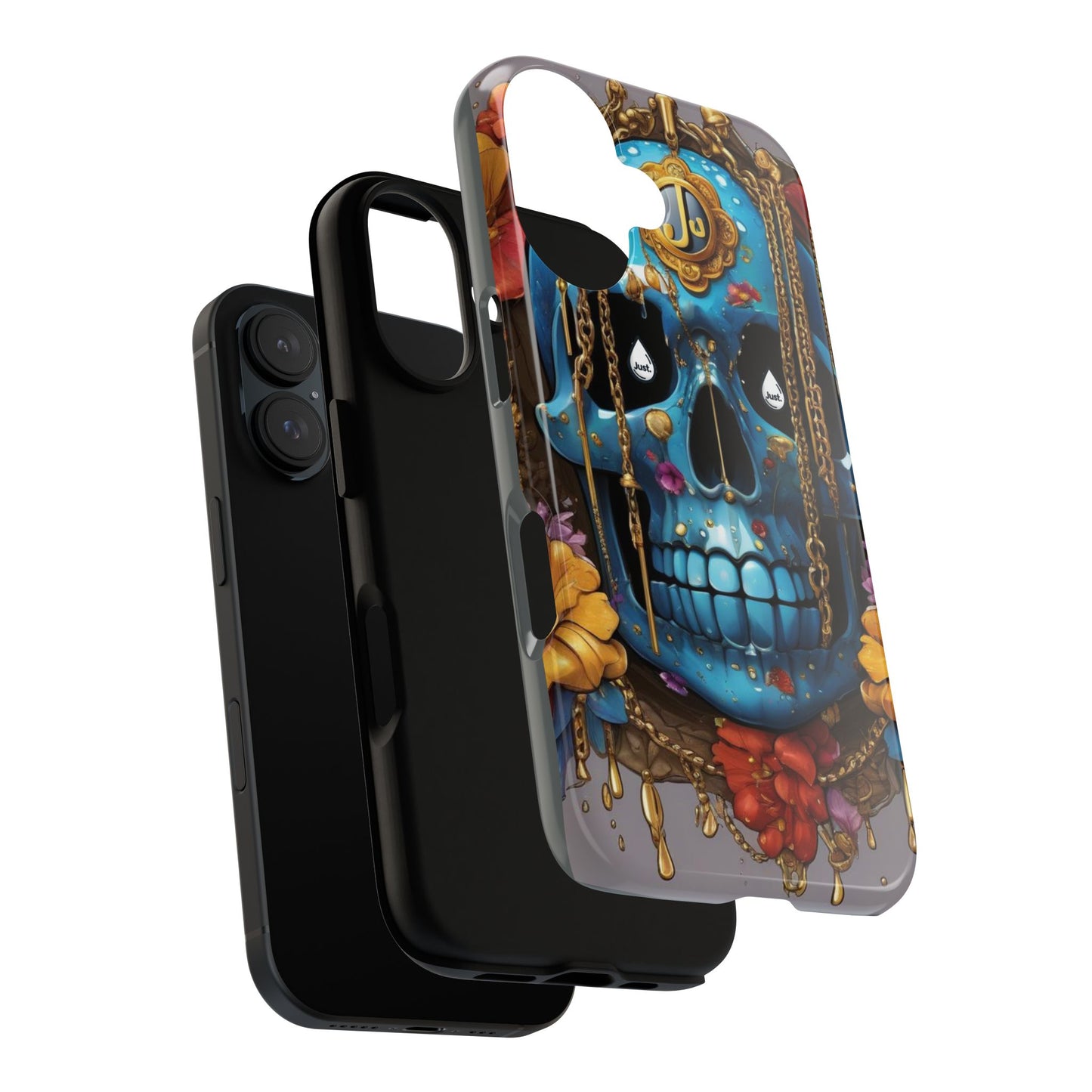 Skull with flower intergraded design by "JUST DRIP" Tough & Stylish Protective Cover/limited time only!!