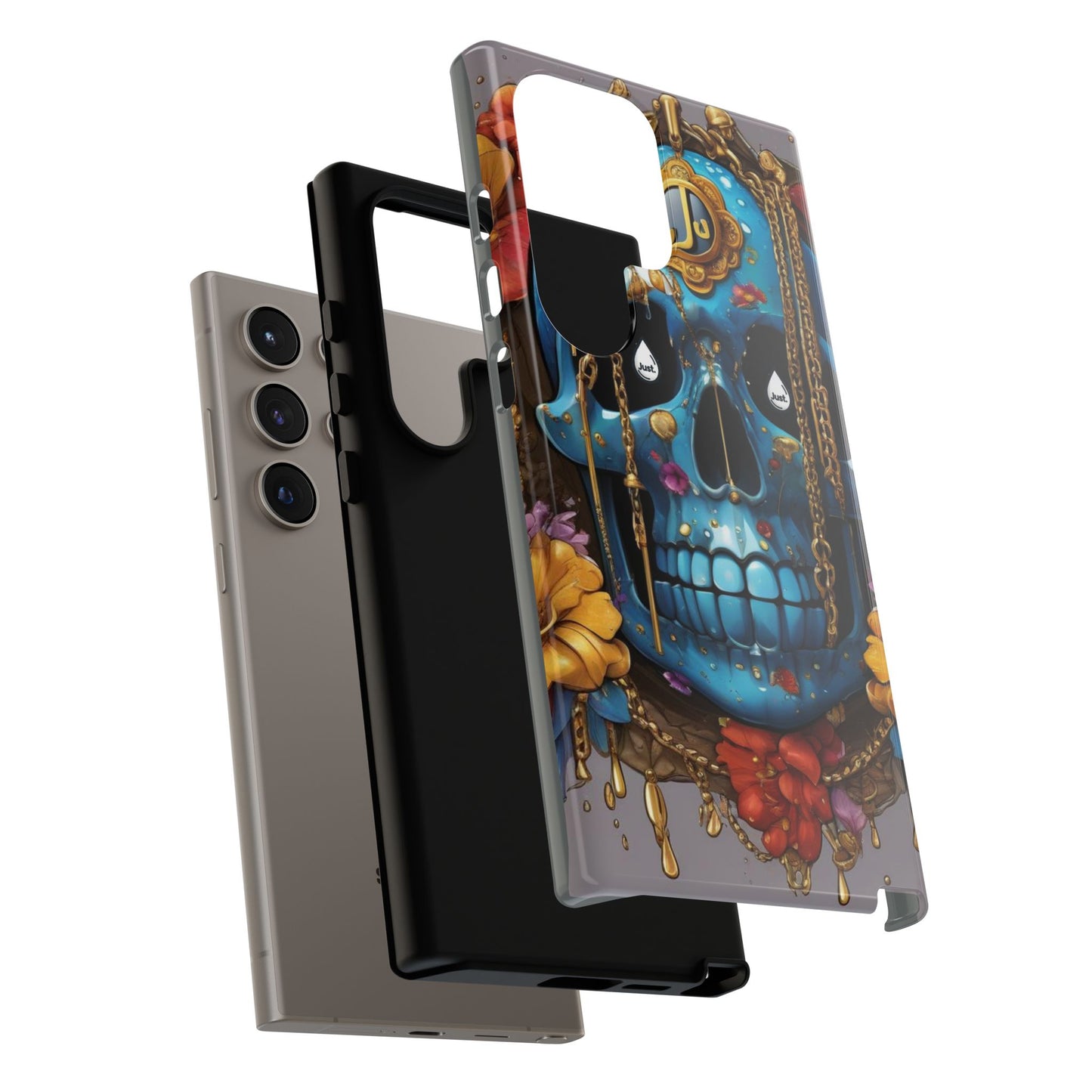 Skull with flower intergraded design by "JUST DRIP" Tough & Stylish Protective Cover/limited time only!!