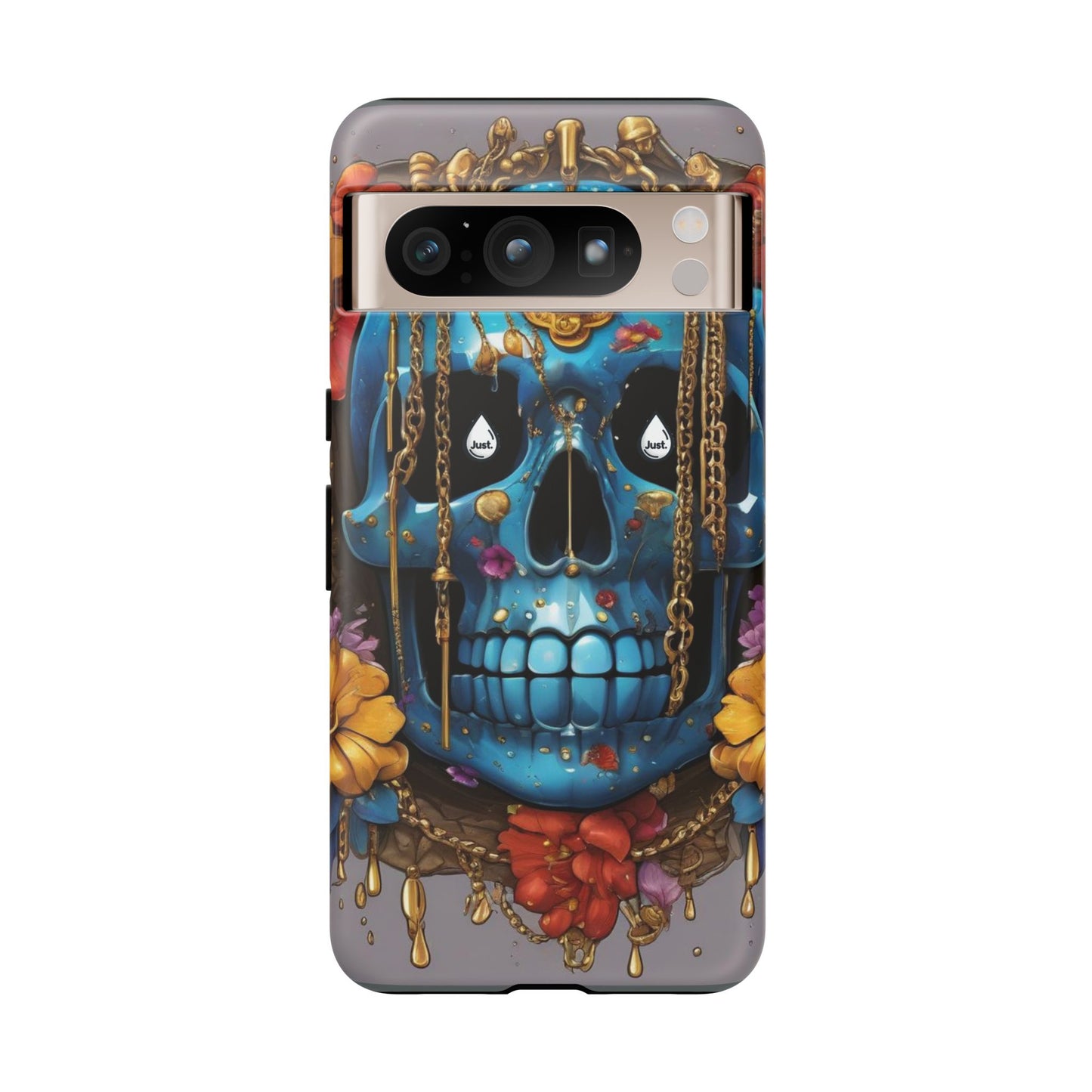 Skull with flower intergraded design by "JUST DRIP" Tough & Stylish Protective Cover/limited time only!!