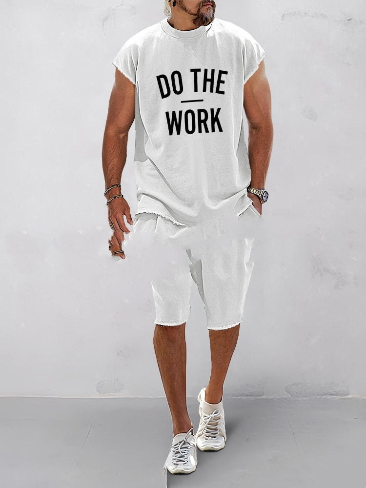 American Letters 3D Printing Suit Men's Round Neck