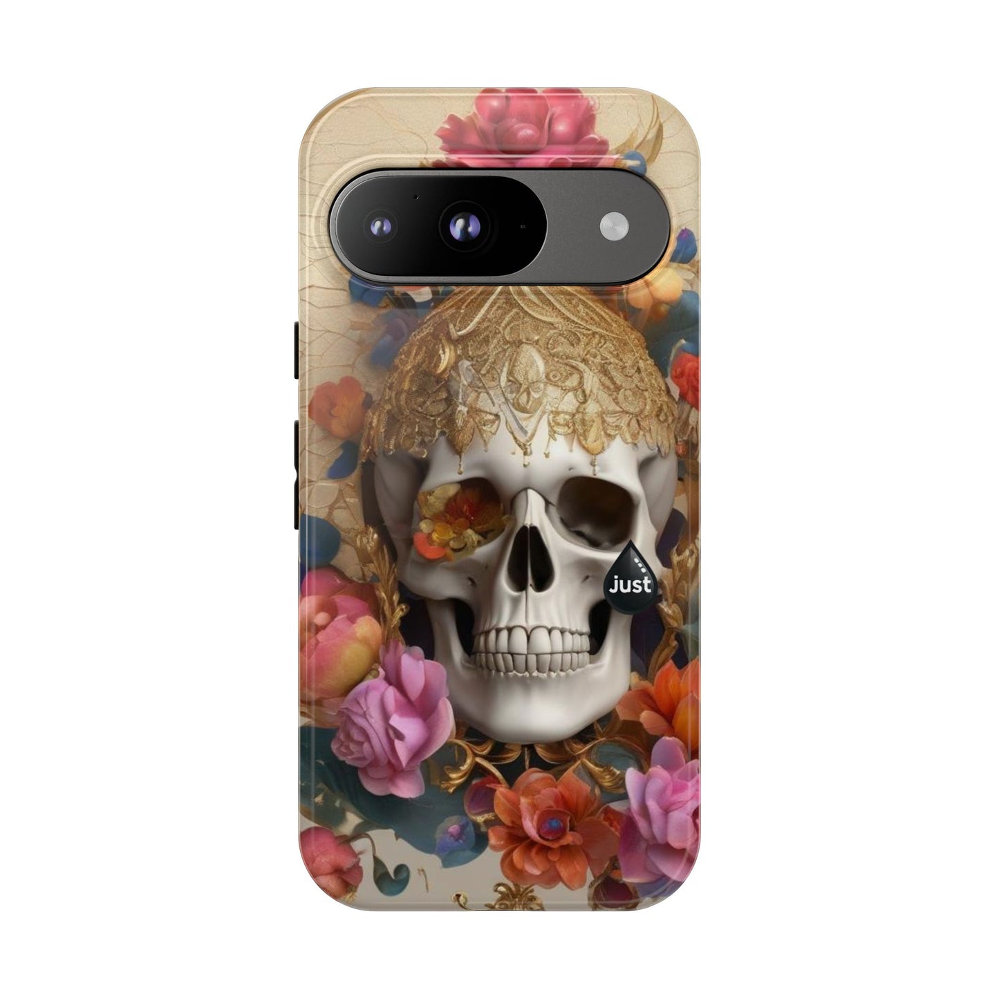 Artistic Skull Phone Case with Floral Design by "JUST DRIP" - Tough Cases(contact is we don't have you phone)