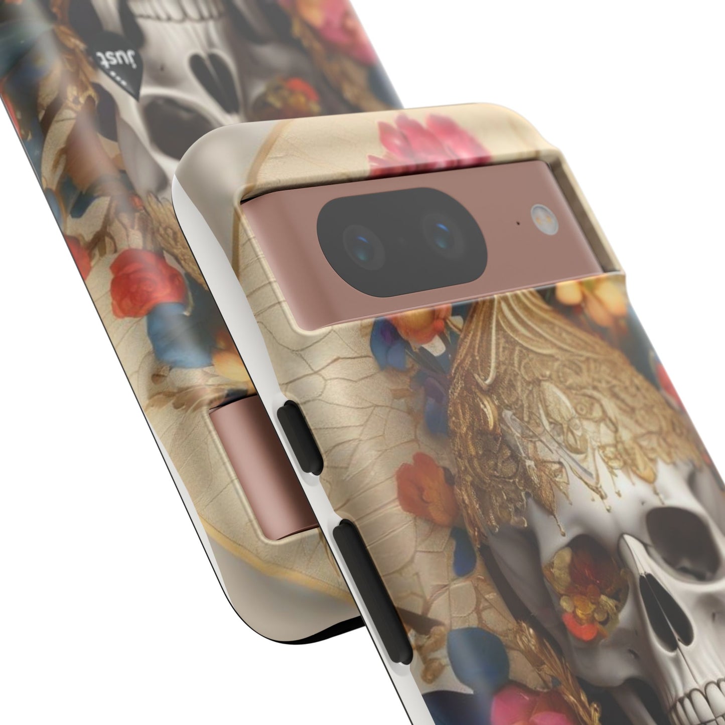 Artistic Skull Phone Case with Floral Design by "JUST DRIP" - Tough Cases(contact is we don't have you phone)