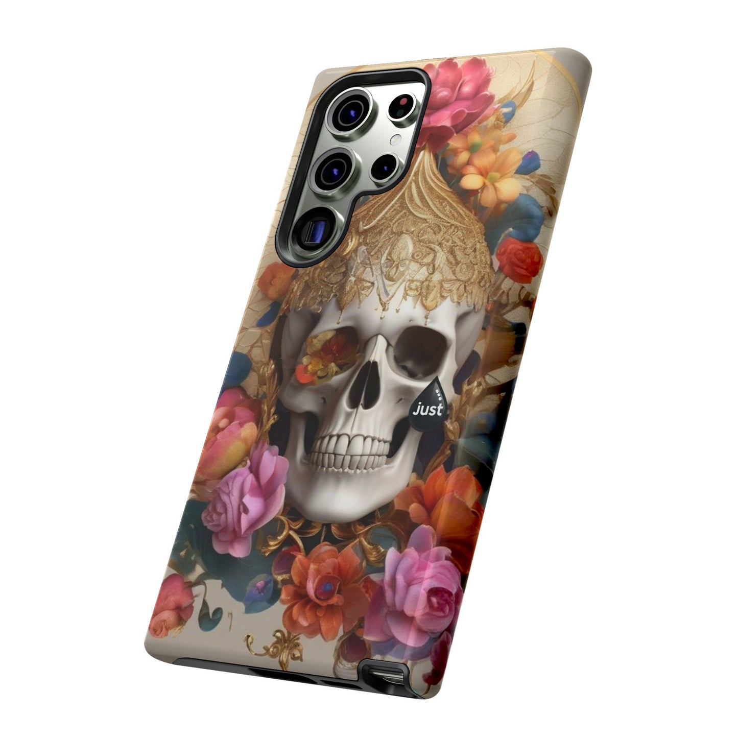 Artistic Skull Phone Case with Floral Design by "JUST DRIP" - Tough Cases(contact is we don't have you phone)