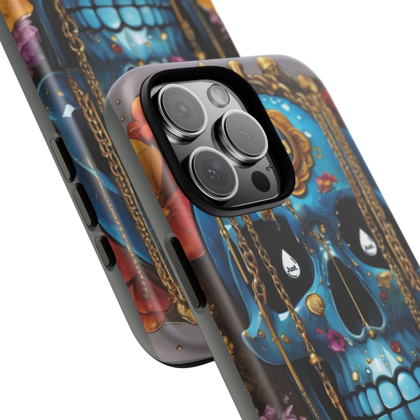 Skull with flower intergraded design by "JUST DRIP" Tough & Stylish Protective Cover/limited time only!!