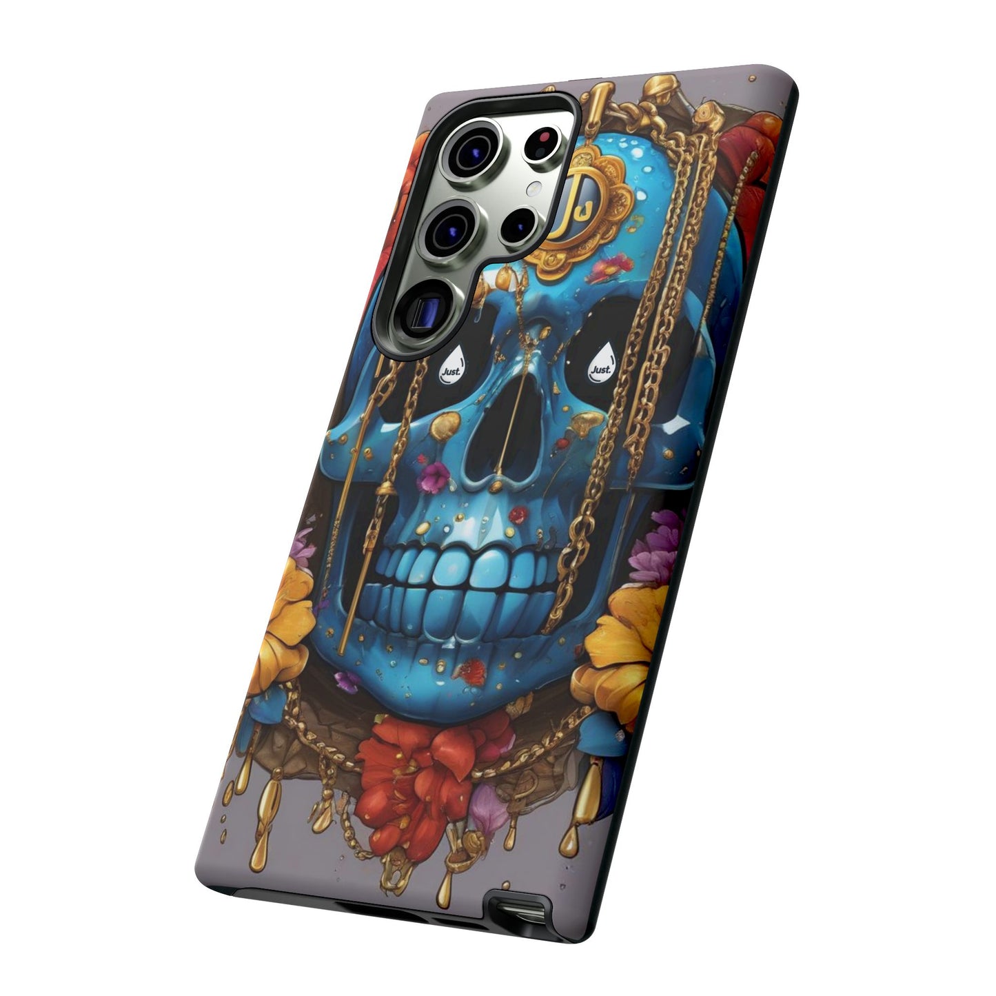 Skull with flower intergraded design by "JUST DRIP" Tough & Stylish Protective Cover/limited time only!!