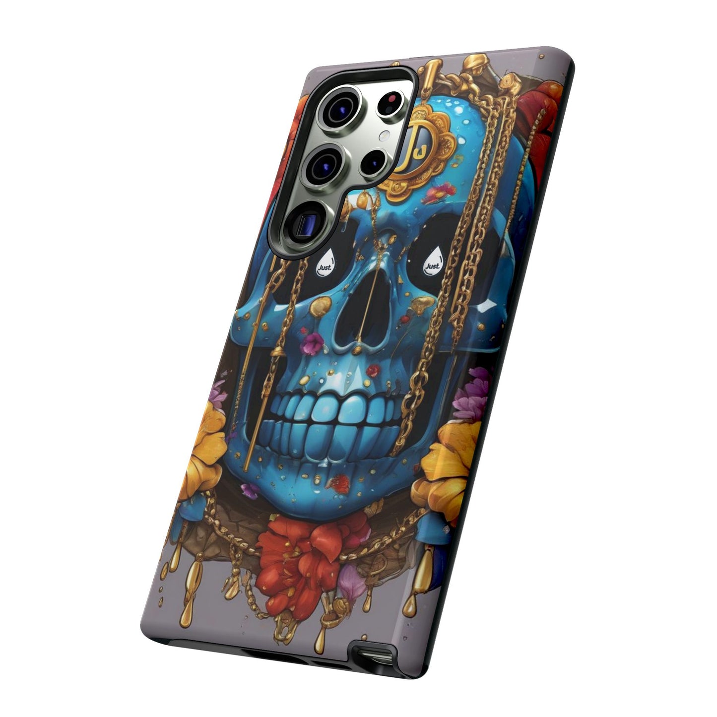 Skull with flower intergraded design by "JUST DRIP" Tough & Stylish Protective Cover/limited time only!!